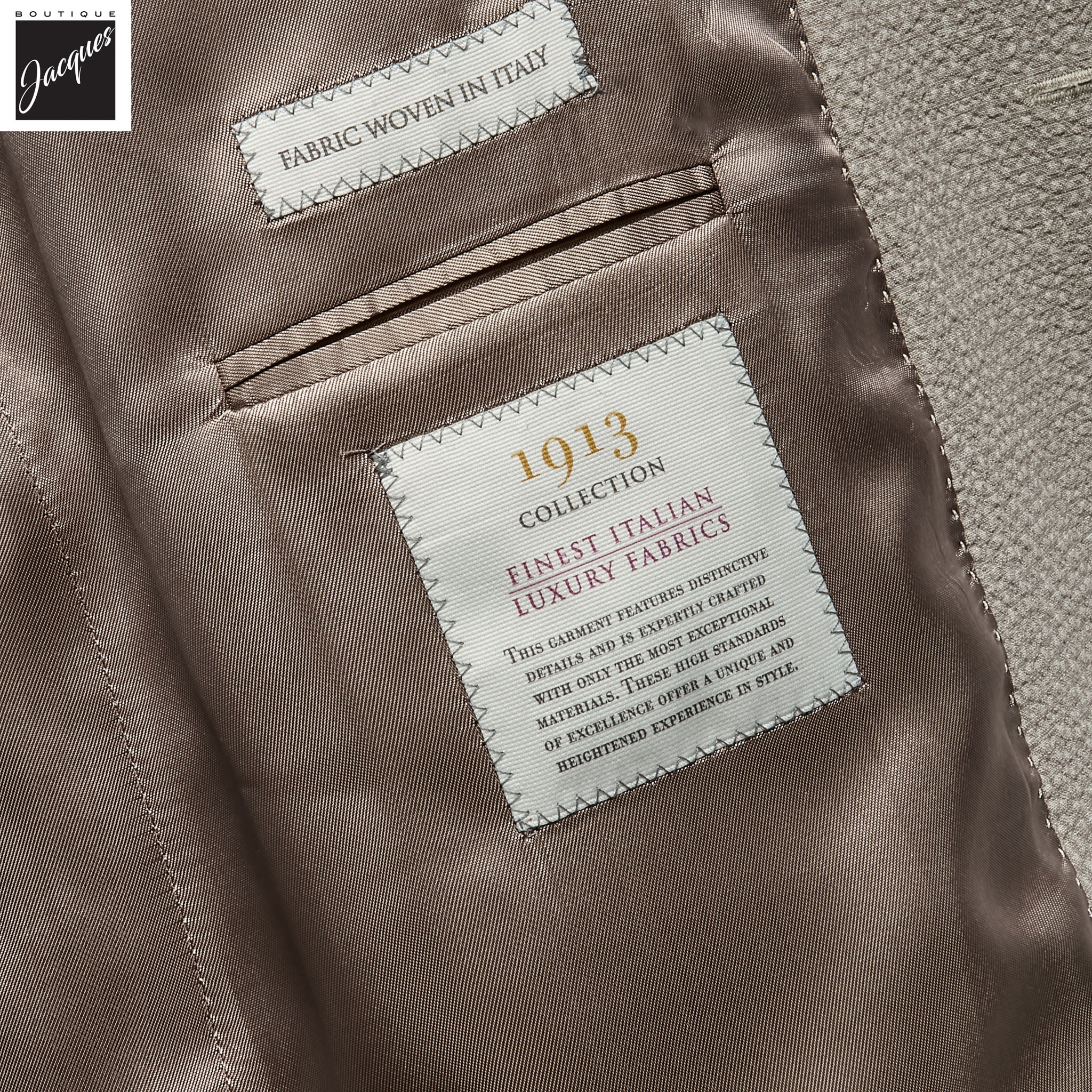 Beige Wool/Silk/Linen Seersucker Myles Contemporary Sport Jacket - Jack Victor 1913 - Image 4