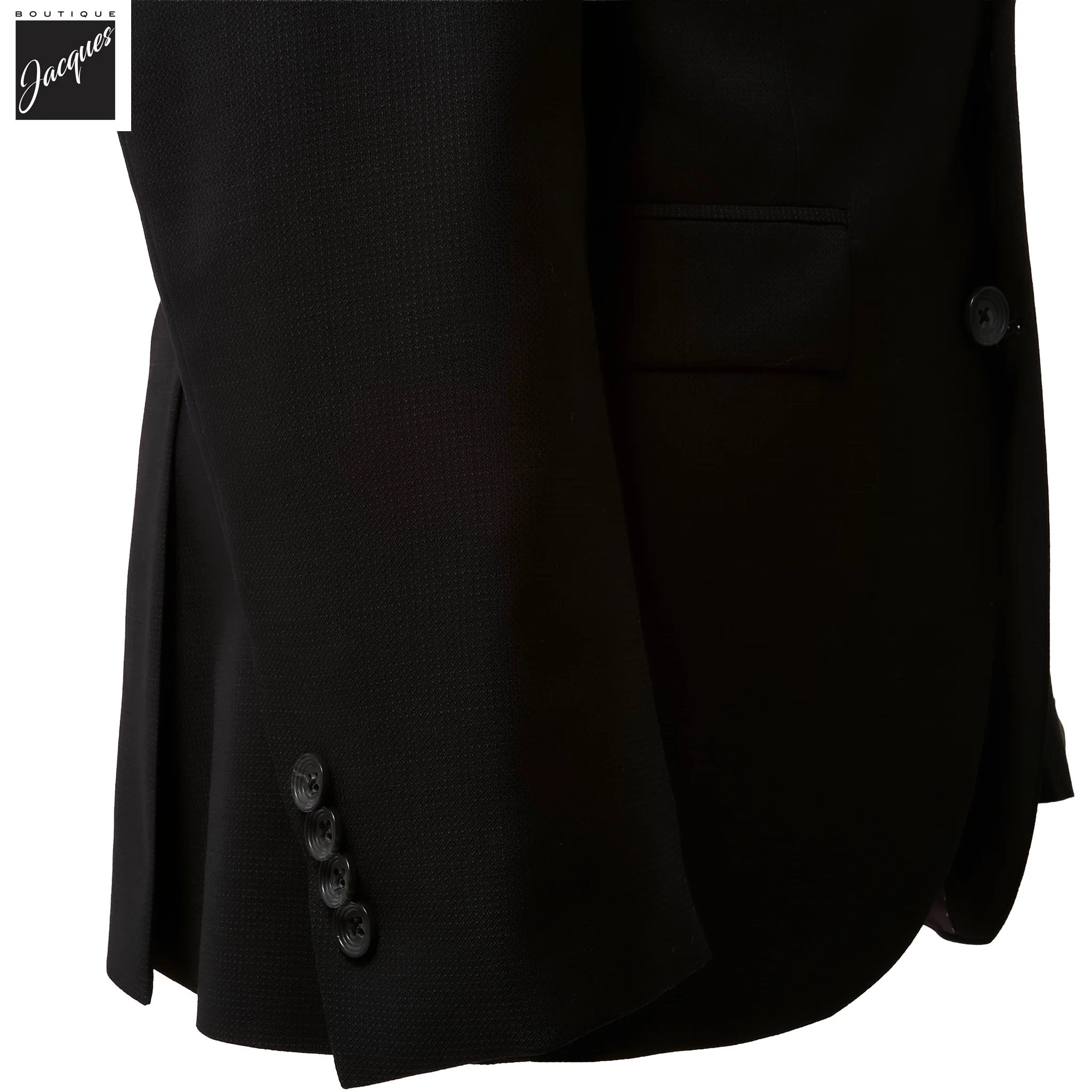 Black Semi-Solid Esprit Modern Fit Super 110s Wool Suit - Jack Victor - Image 3