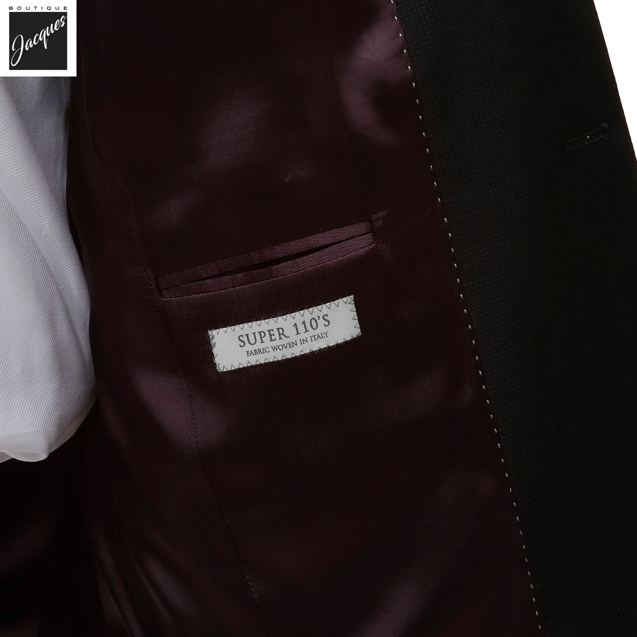 Black Semi-Solid Esprit Modern Fit Super 110s Wool Suit - Jack Victor - Image 4