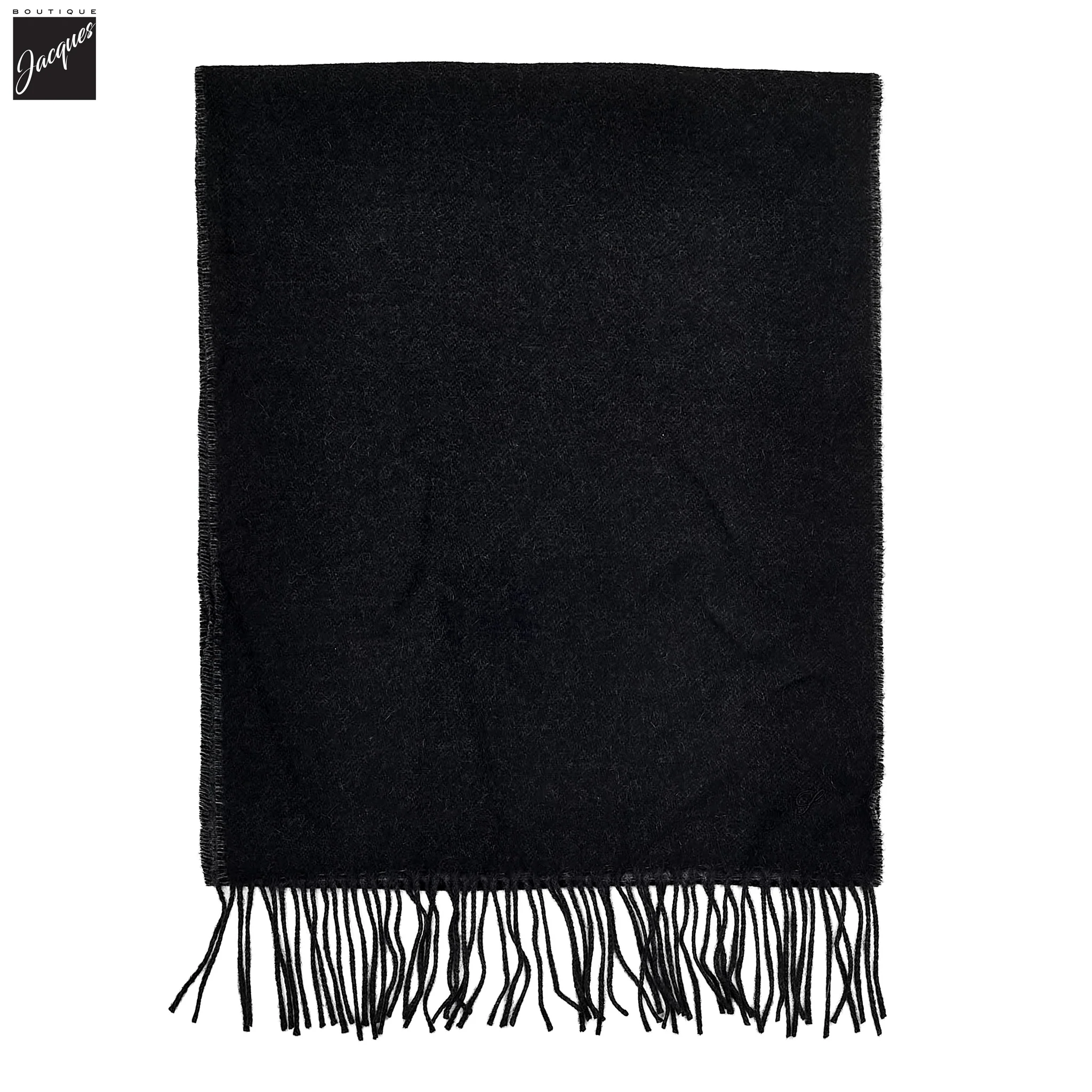 Black & Charcoal Reversible Cashmere-Wool Scarf - Stenströms - Image 2