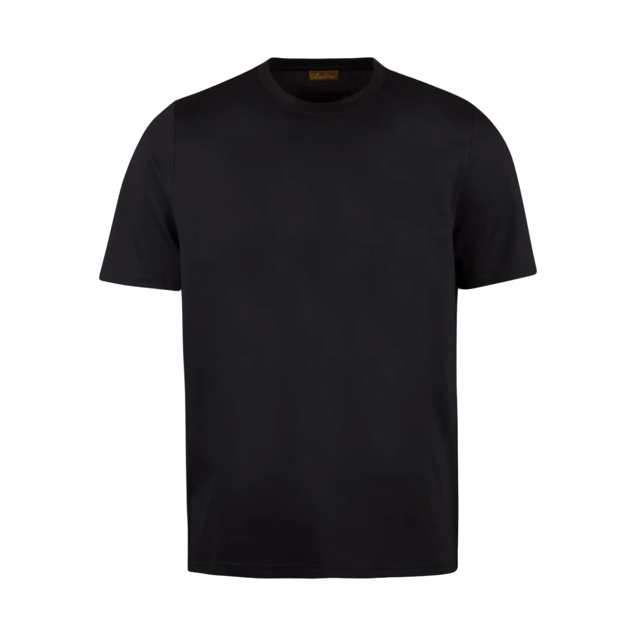 Black Cotton Crew Neck T-Shirt - Stenströms