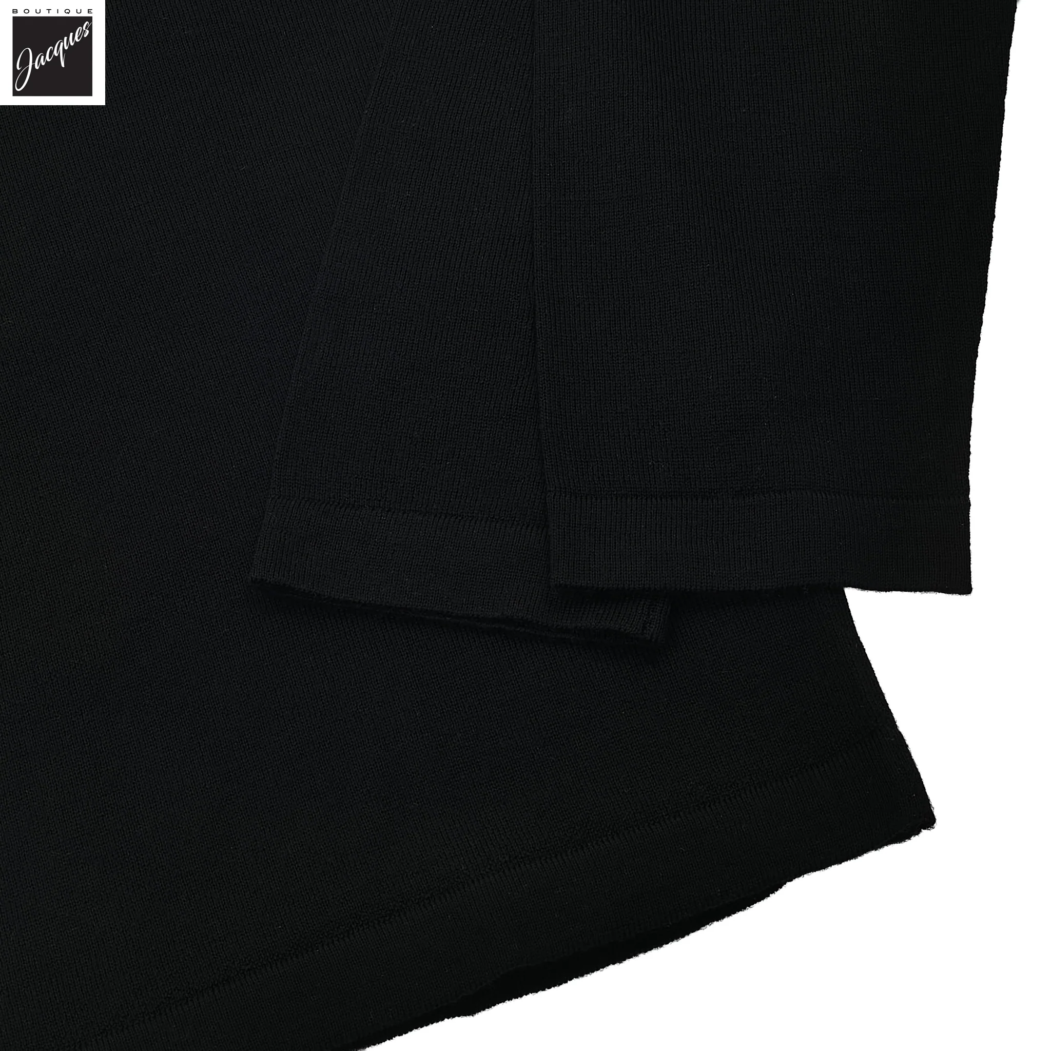 Black Extra-Fine Merino Quarter-Zip Mock Neck Sweater - Patrick Assaraf - Image 3