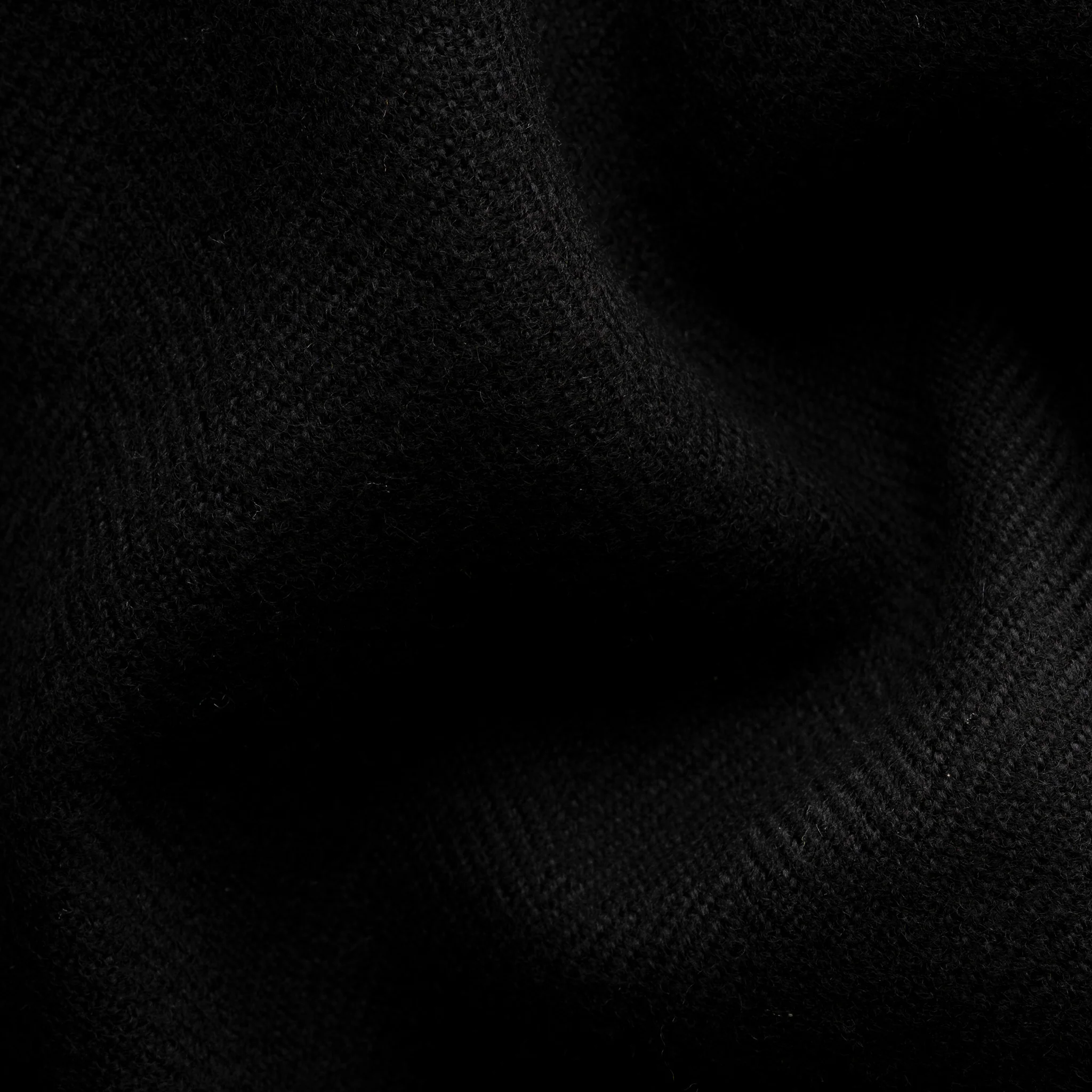 Black Herringbone Merino Wool Scarf - ETON - Image 3