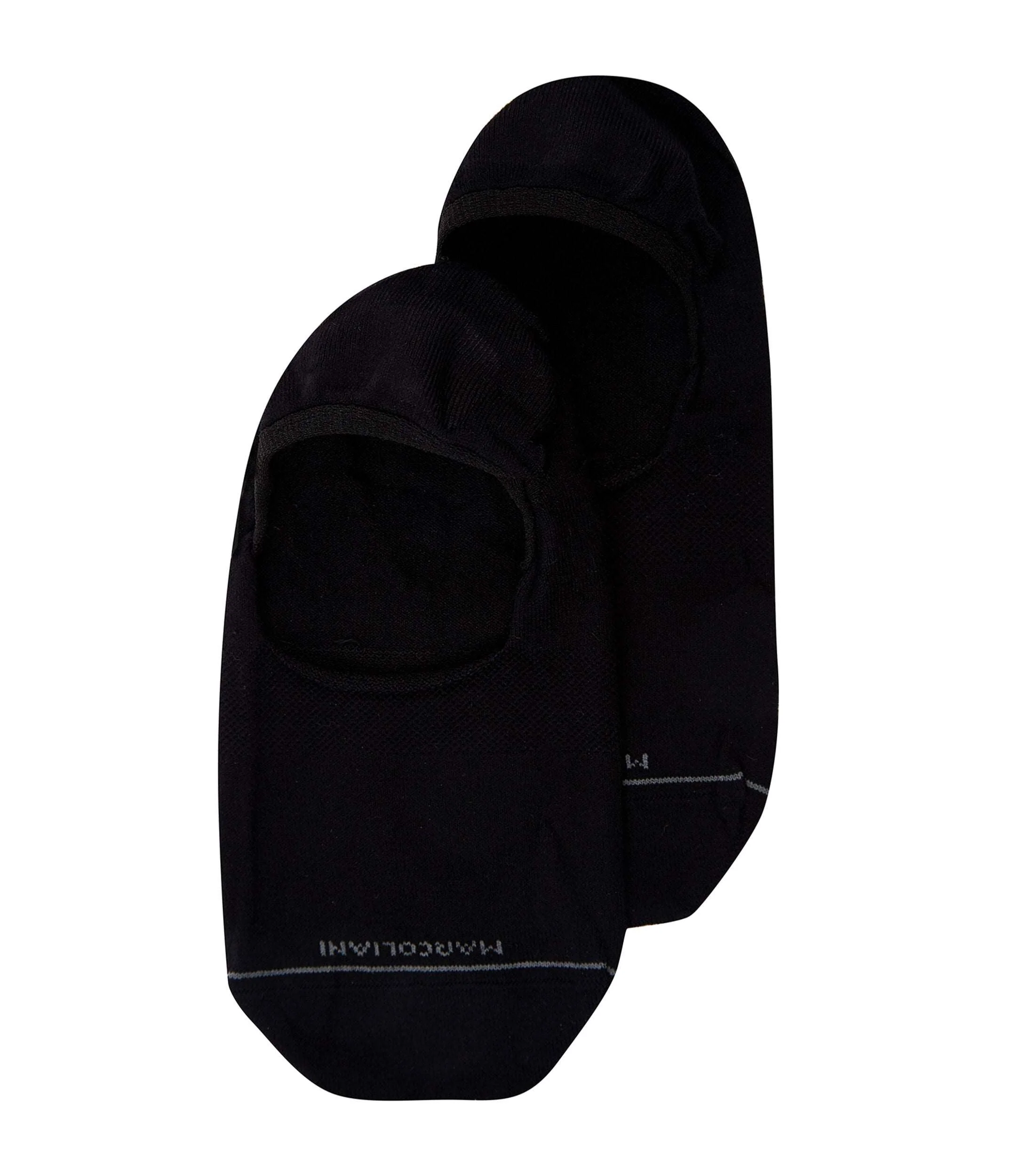 Black Invisible Touch Pima Cotton No-Show Socks - Marcoliani - Image 3