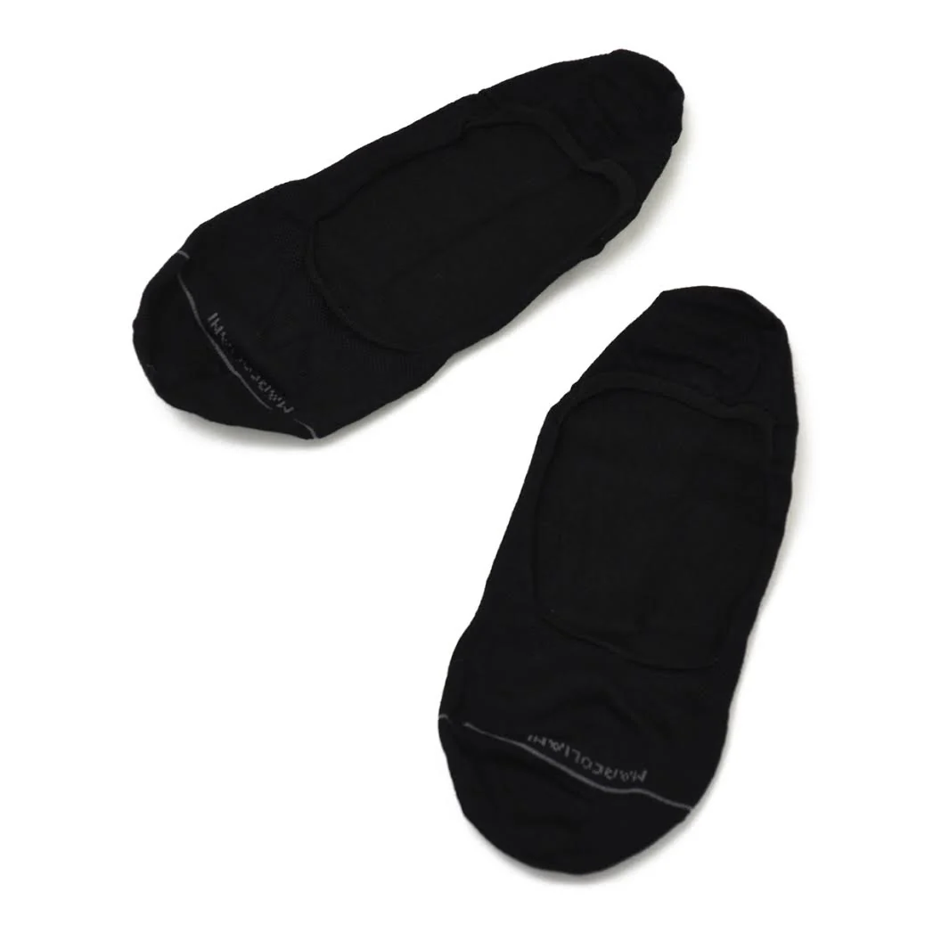 Black Invisible Touch Pima Cotton No-Show Socks - Marcoliani - Image 4
