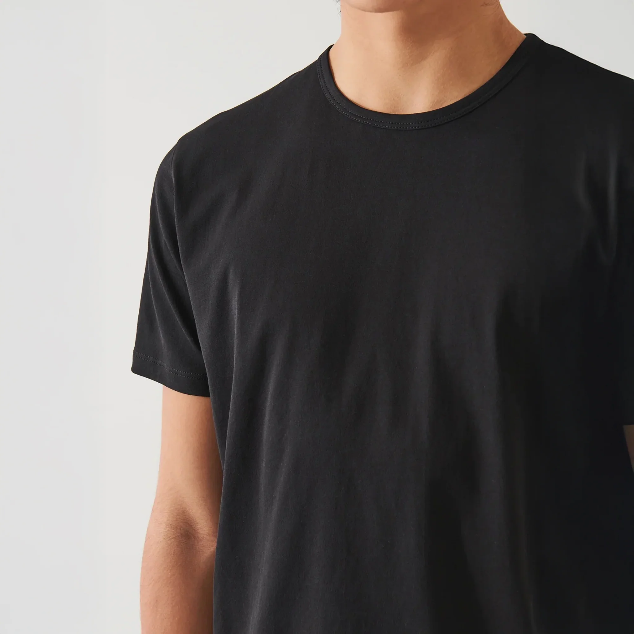 Black Mercerized Pima Cotton Short Sleeve Crew Neck T-Shirt - Patrick Assaraf - Image 4