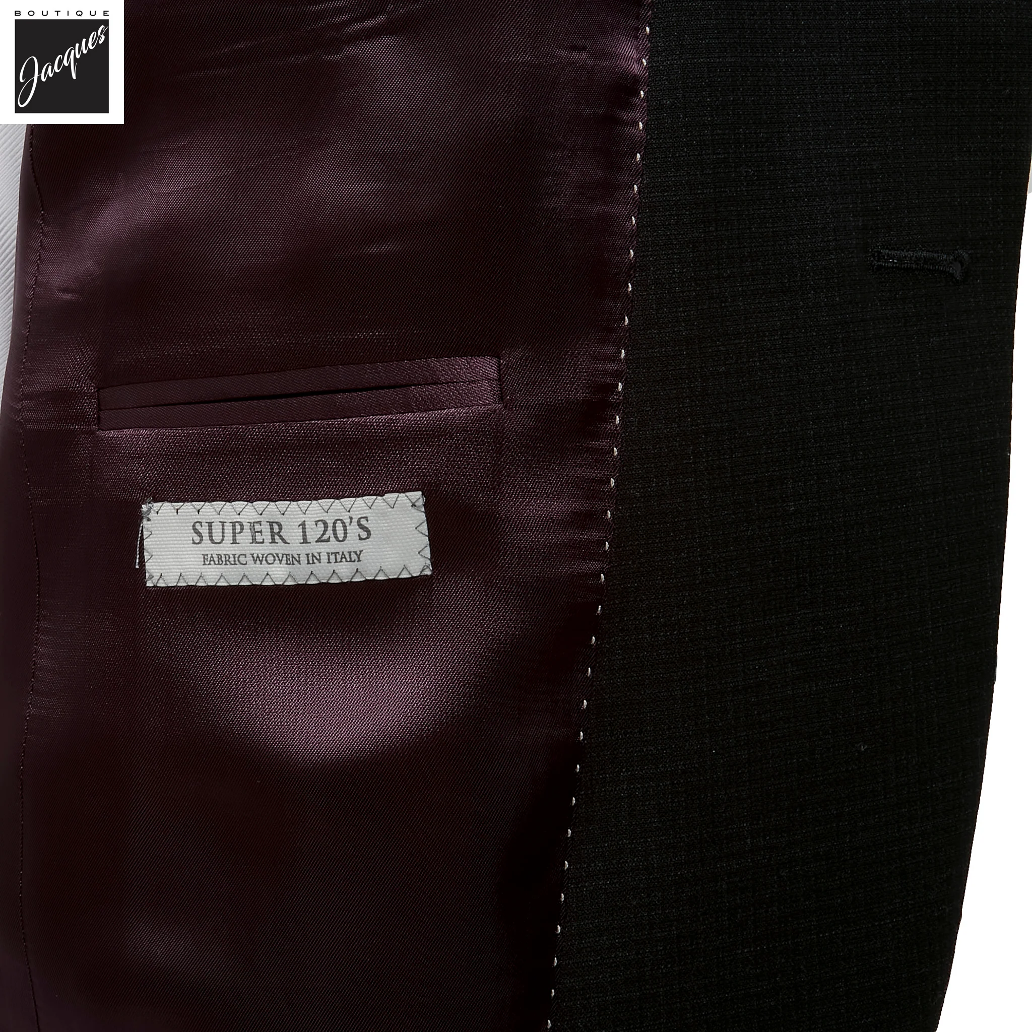 Black Micro-Check Super 120s Wool Napoli Classic Fit Suit - Jack Victor - Image 3