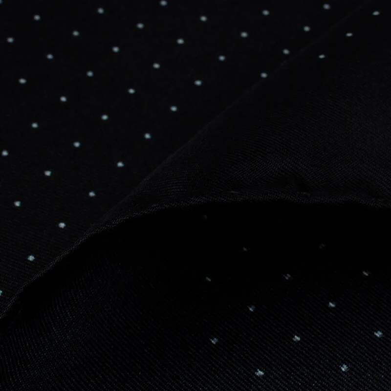 Black Micro Dot Pattern Silk Hankie - Stenstroms - Image 2