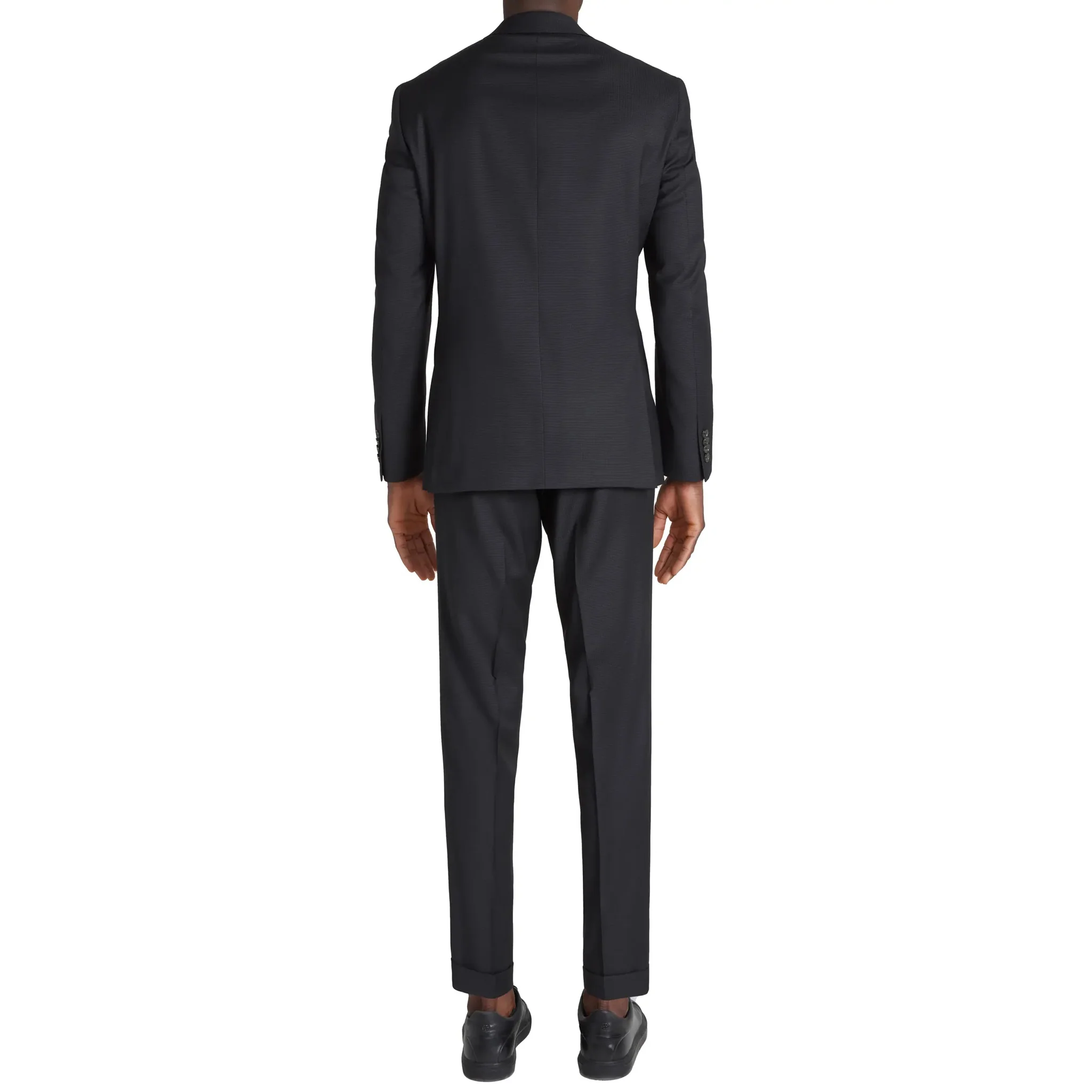 Black Micro-Patterned Engel Modern Fit Wool Suit - Jack Victor - Image 3