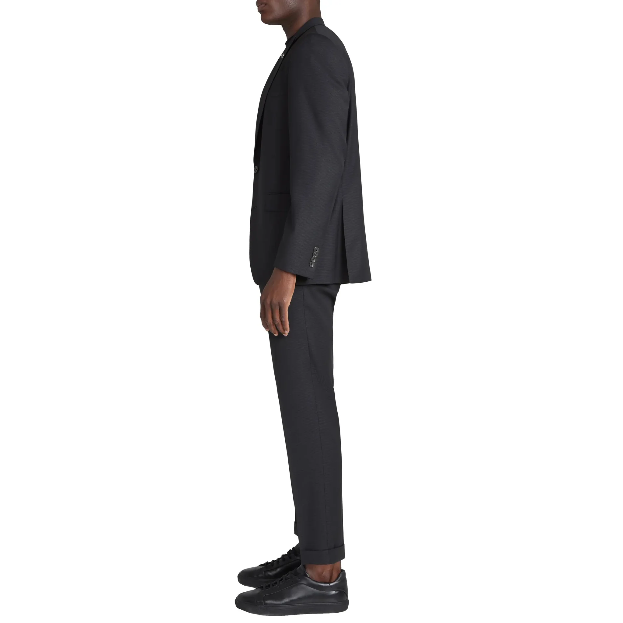 Black Micro-Patterned Engel Modern Fit Wool Suit - Jack Victor - Image 5
