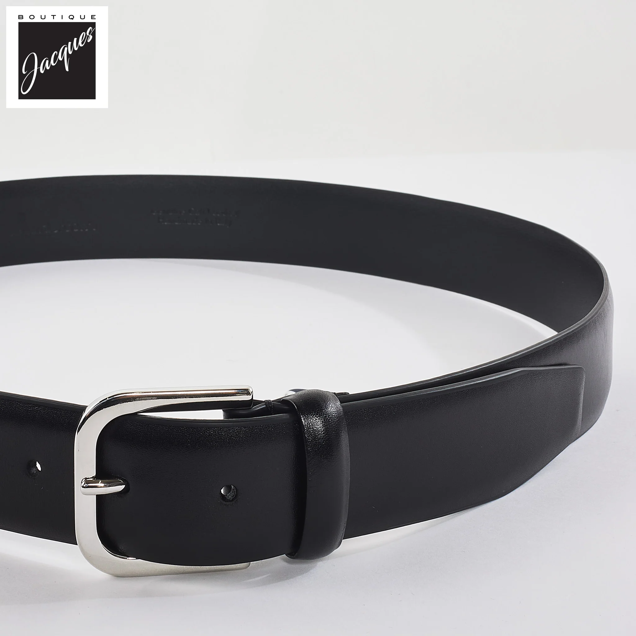 Black Nappa Calf Leather Belt - Anderson's - Image 3