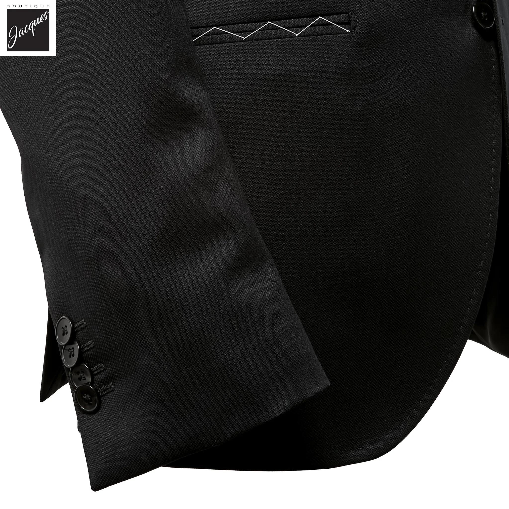 Black Neat Vitale Barberis Wool Mantua Contemporary Fit Suit - Luigi Bianchi - Image 3