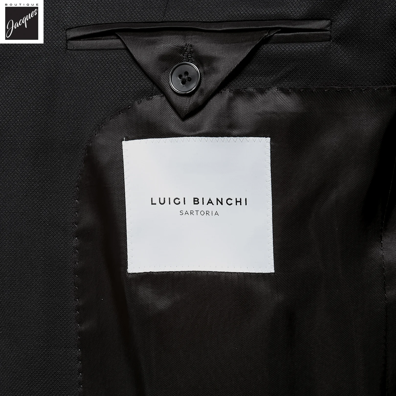 Black Neat Vitale Barberis Wool Mantua Contemporary Fit Suit - Luigi Bianchi - Image 4