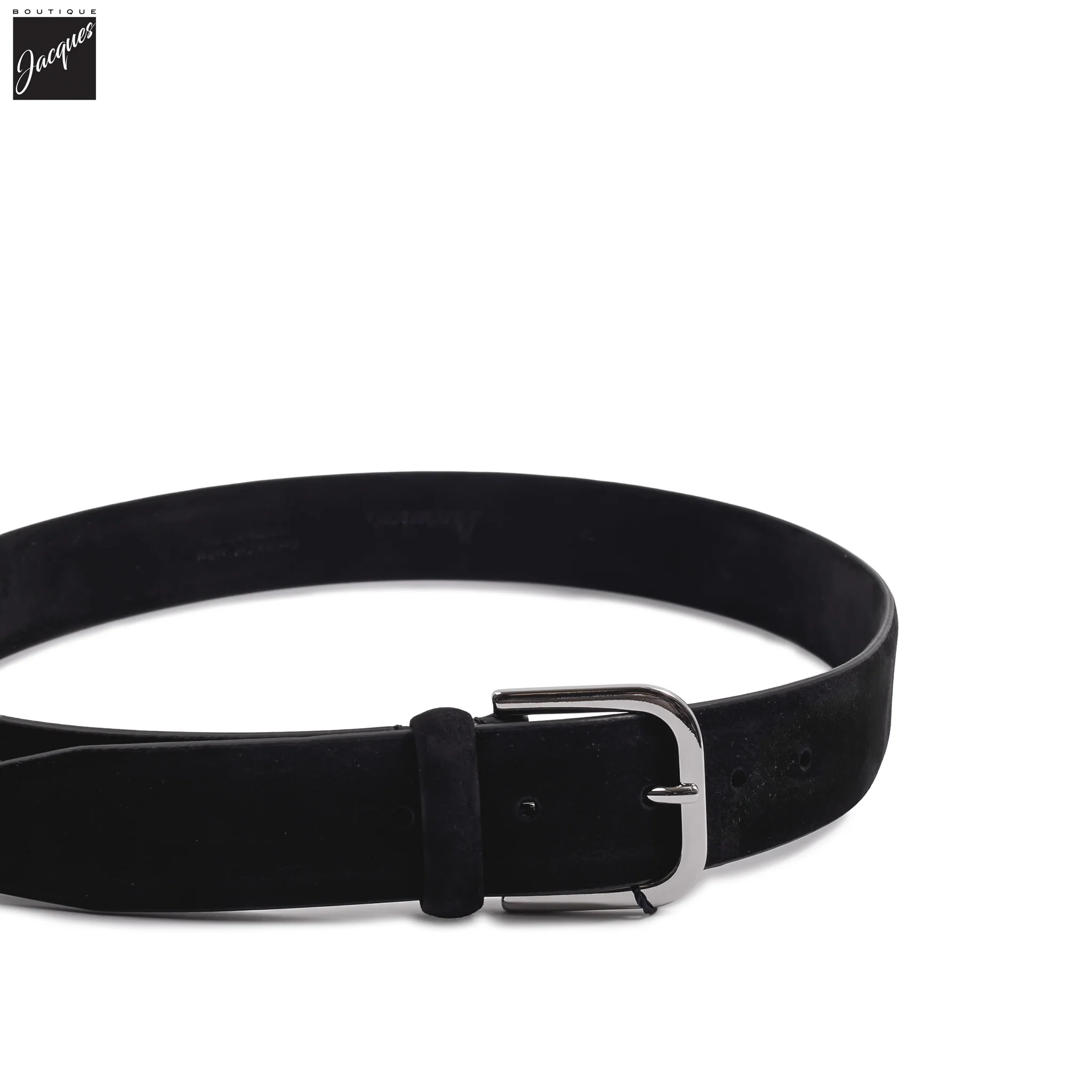 Black Nubuck Soft Suede Leather Belt - Anderson's