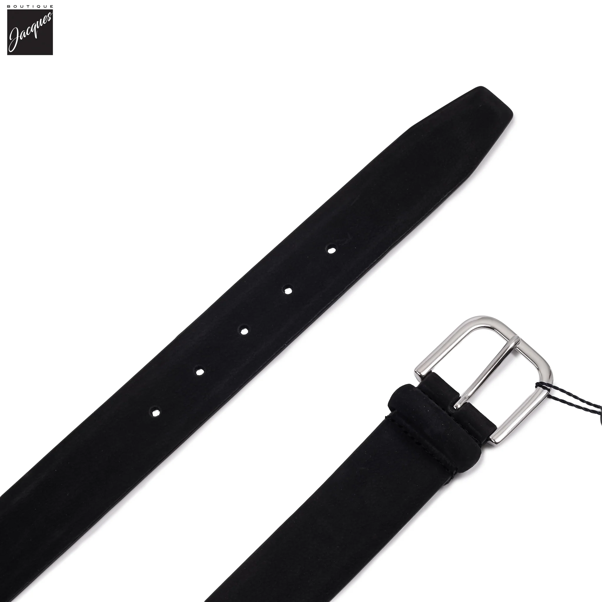 Black Nubuck Soft Suede Leather Belt - Anderson's - Image 2