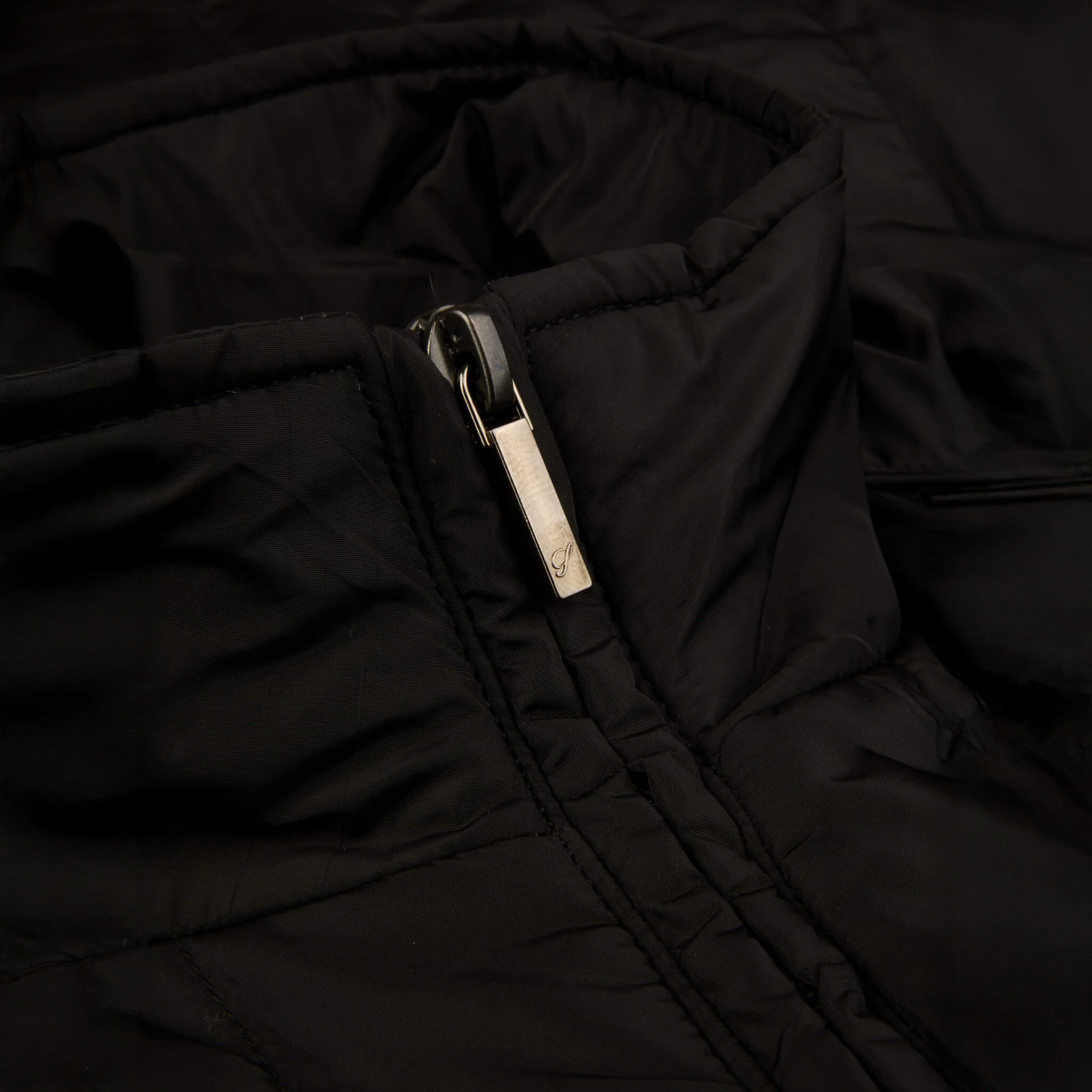 Black Quilted Wool Full Zip Vest - Stenströms - Image 3