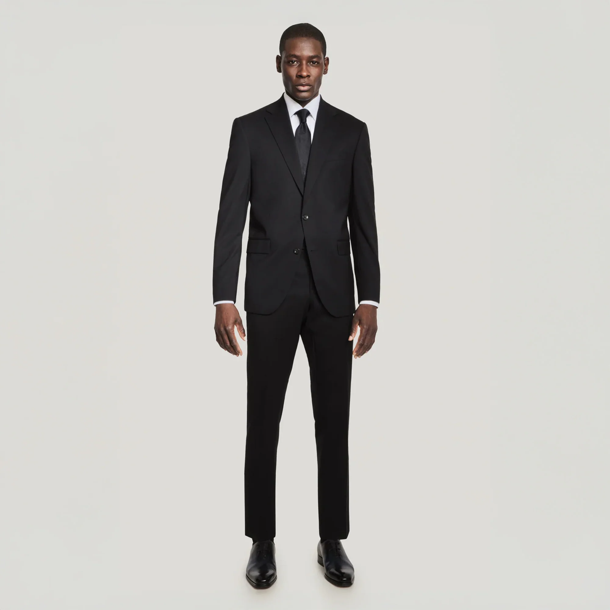 Black Solid Super 130's Wool Esprit Modern Fit Suit - Jack Victor