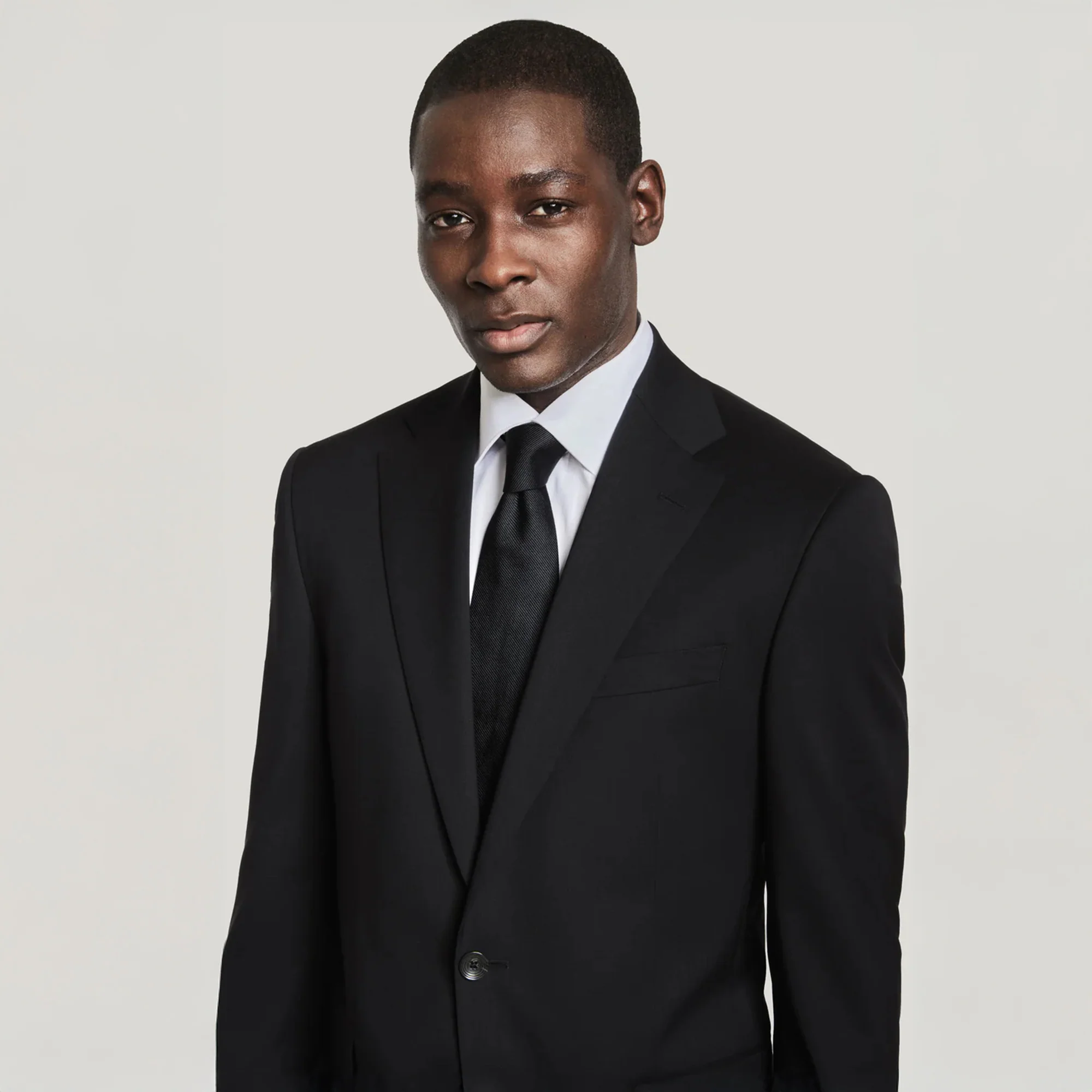 Black Solid Super 130's Wool Esprit Modern Fit Suit - Jack Victor - Image 3