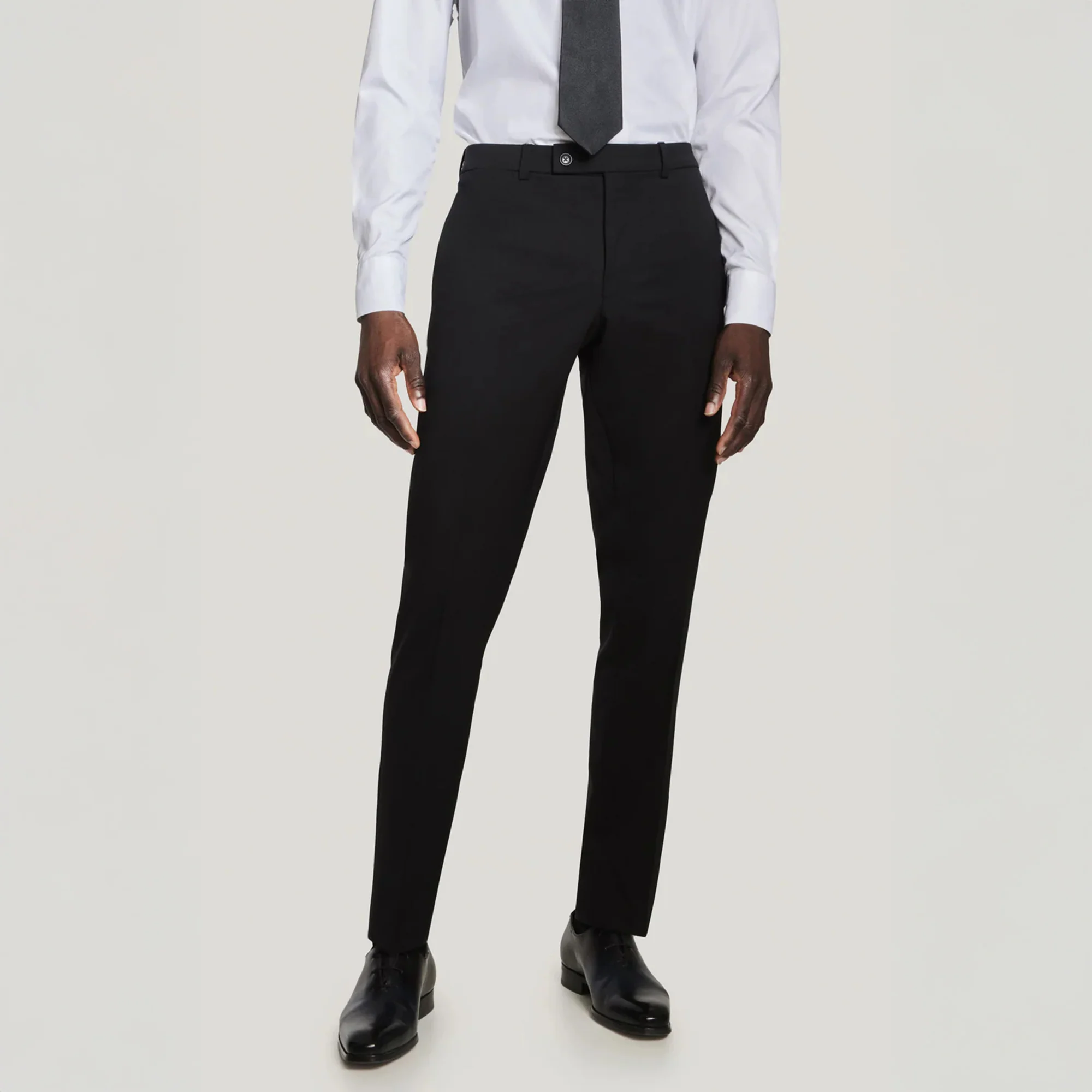 Black Solid Super 130's Wool Esprit Modern Fit Suit - Jack Victor - Image 5