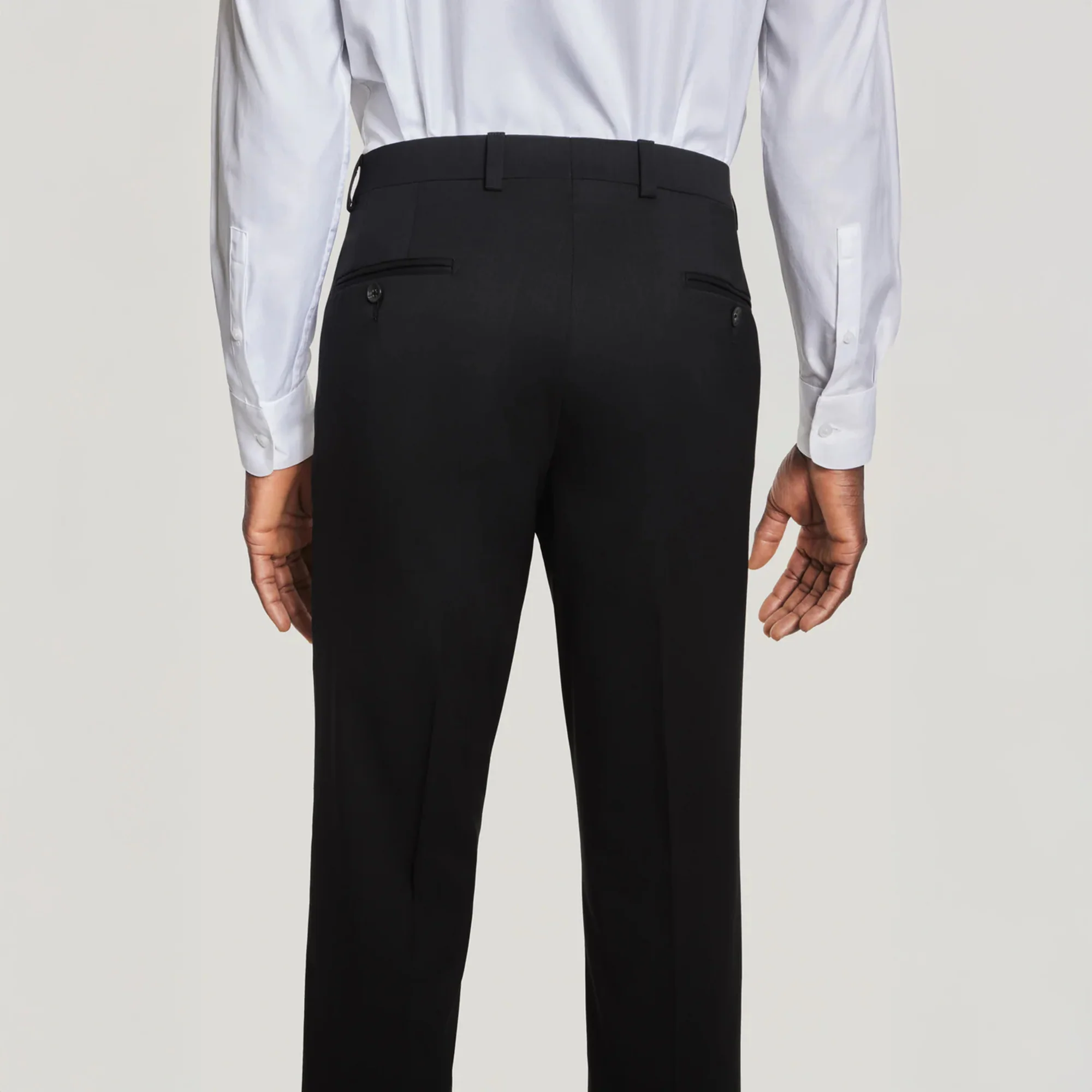Black Solid Super 130's Wool Esprit Modern Fit Suit - Jack Victor - Image 7