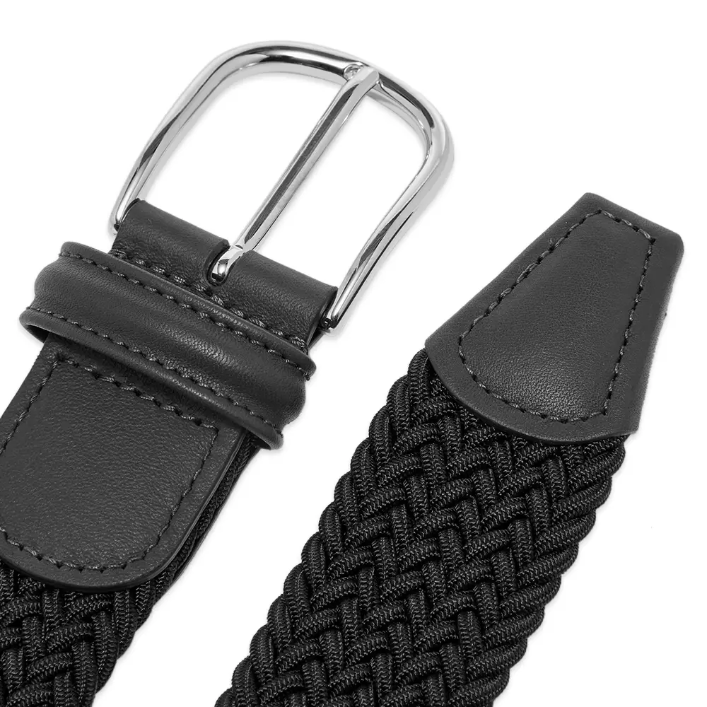 Black Solid Woven Elastic Belt - Anderson's - Image 4