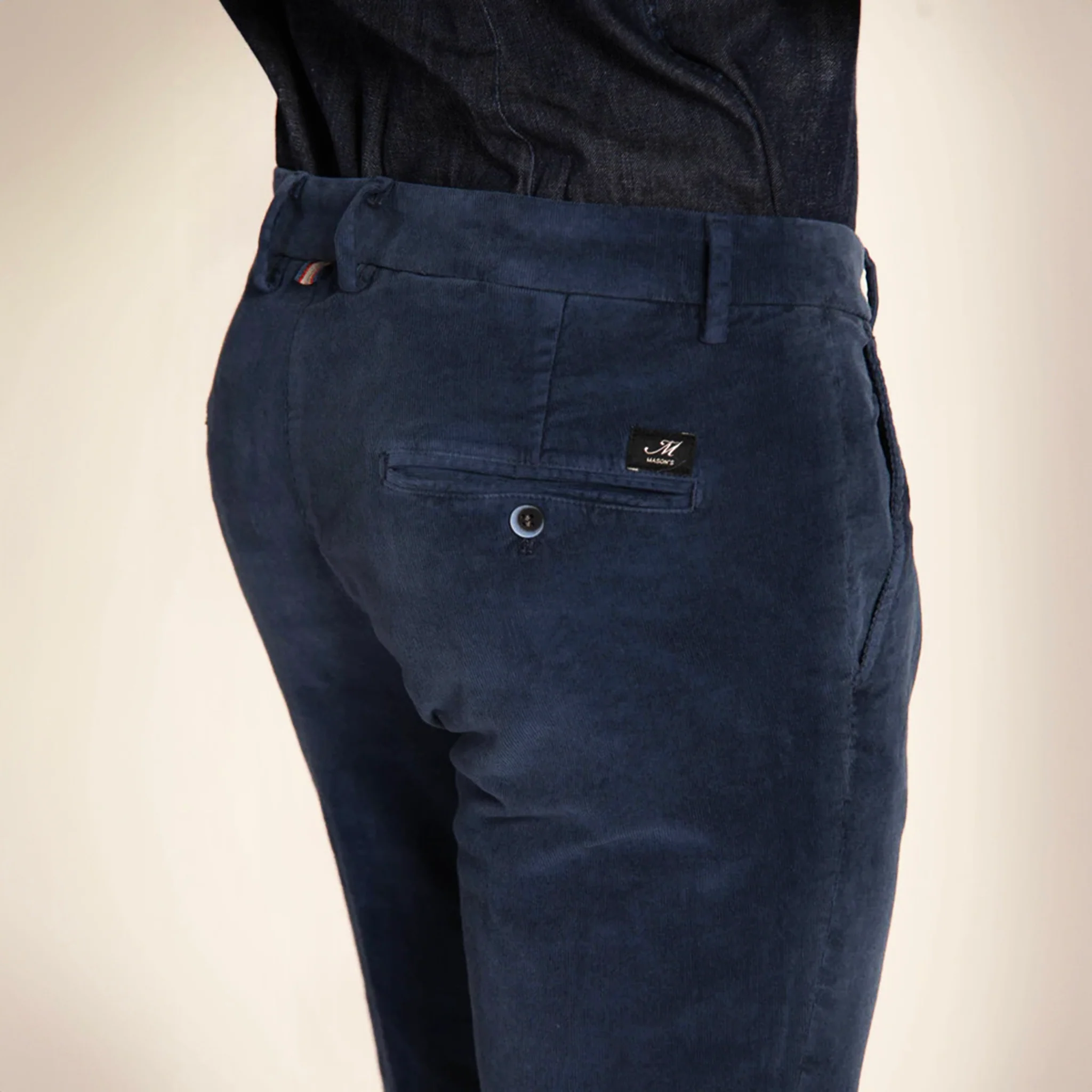 Blue Baby Corduroy Slim Fit Stretch Chino - Mason's - Image 3