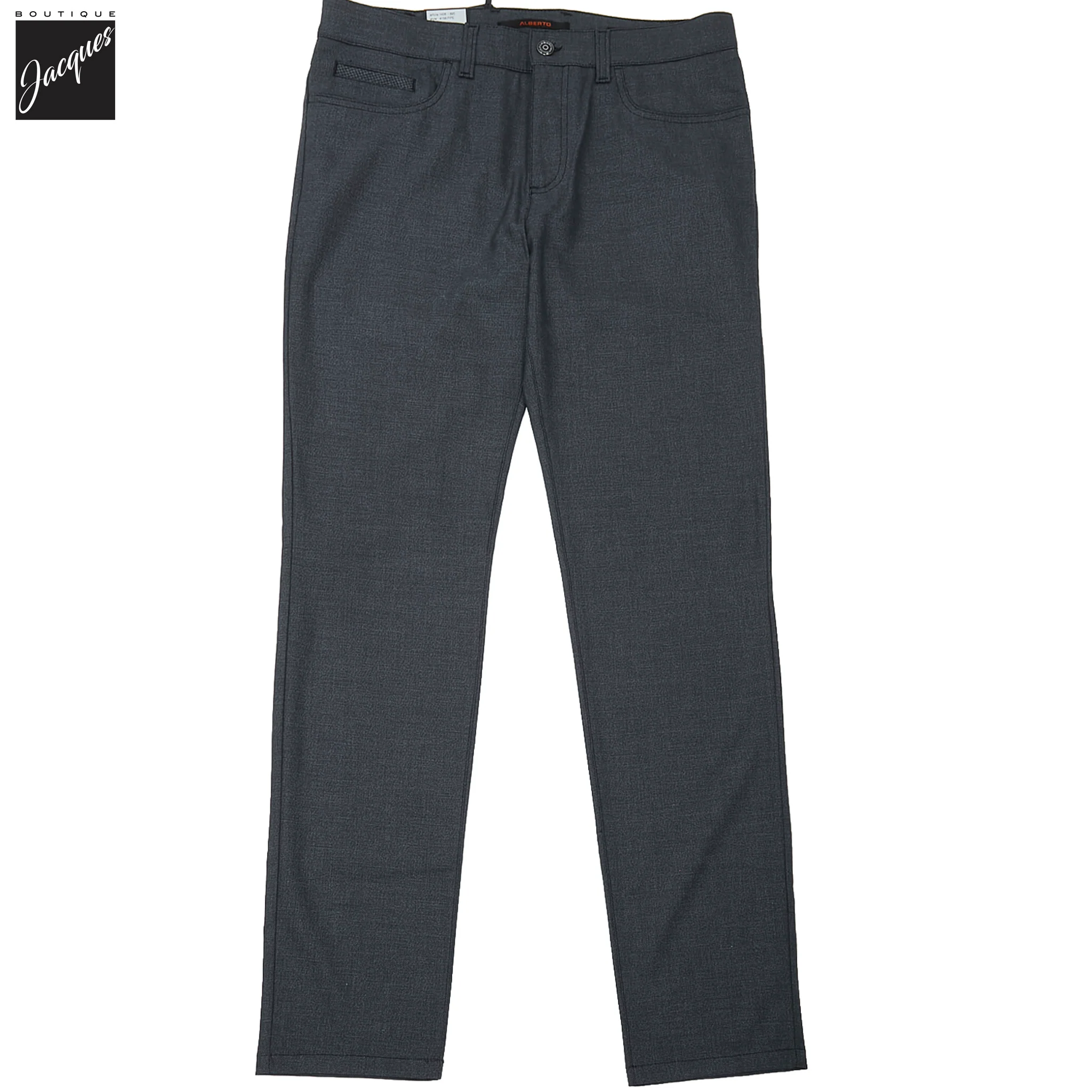 Blue Bi-Colour Double Face Ceramica Pipe Five Pocket Pants - ALBERTO - Image 3