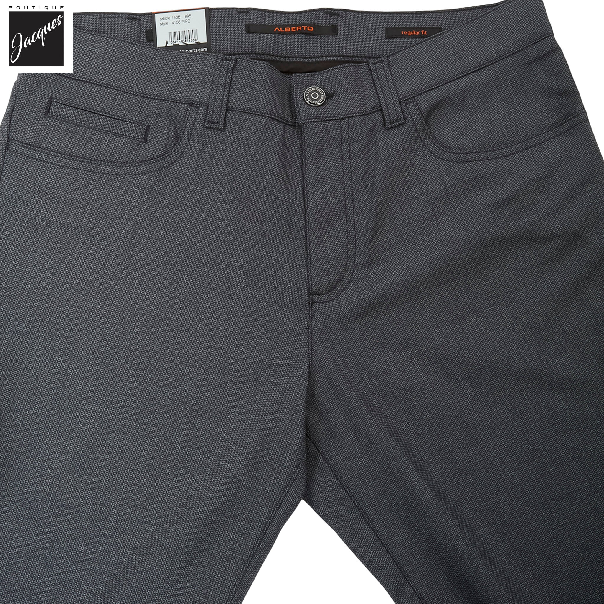 Blue Bi-Colour Double Face Ceramica Pipe Five Pocket Pants - ALBERTO - Image 4