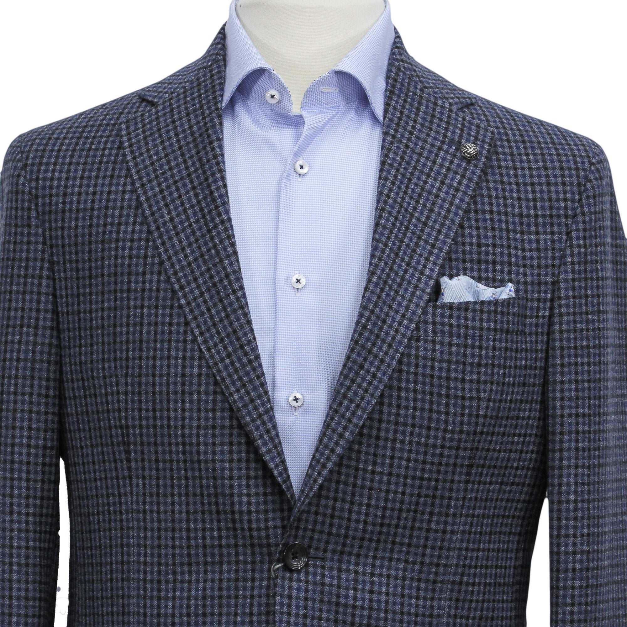Blue & Black Mini Check Midland Contemporary Wool Sport Jacket - Jack Victor - Image 3