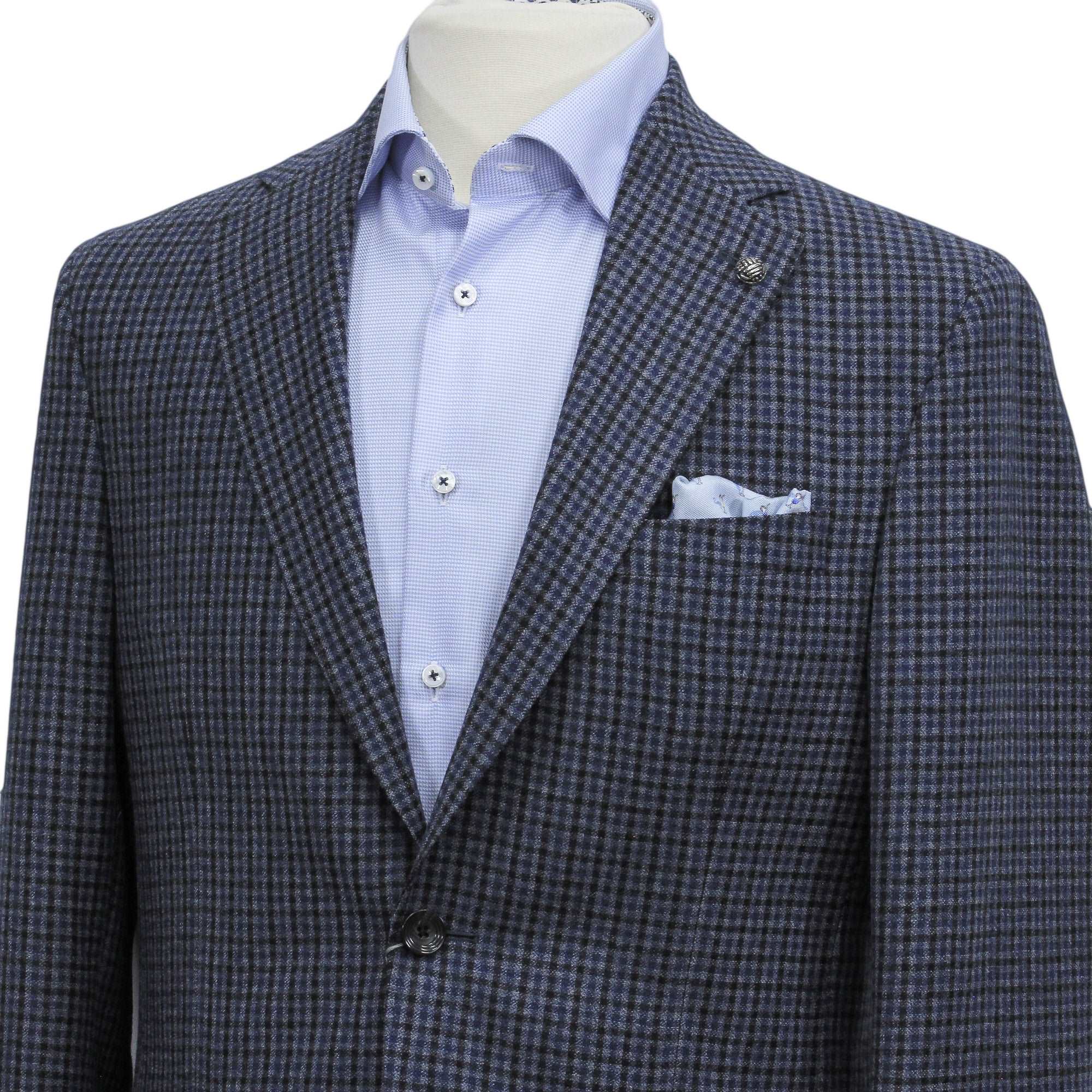 Blue & Black Mini Check Midland Contemporary Wool Sport Jacket - Jack Victor - Image 4