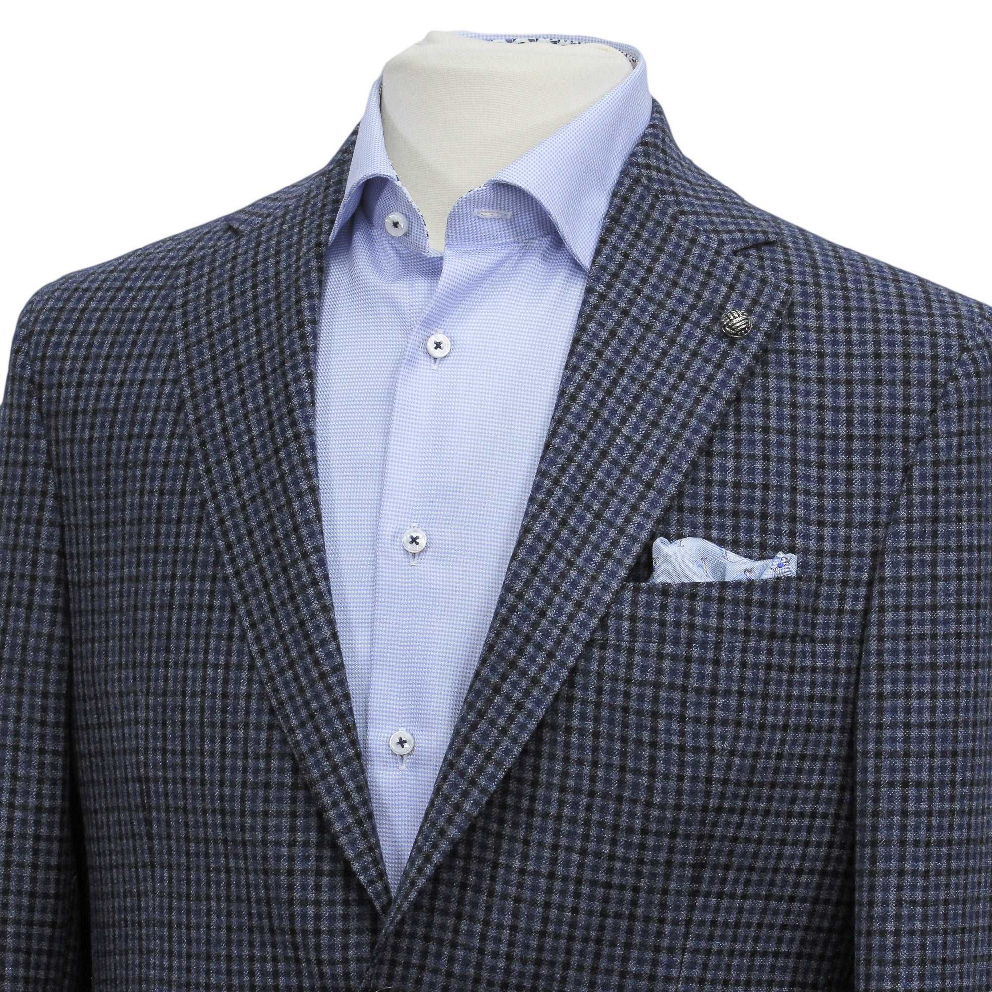 Blue & Black Mini Check Midland Contemporary Wool Sport Jacket - Jack Victor - Image 5