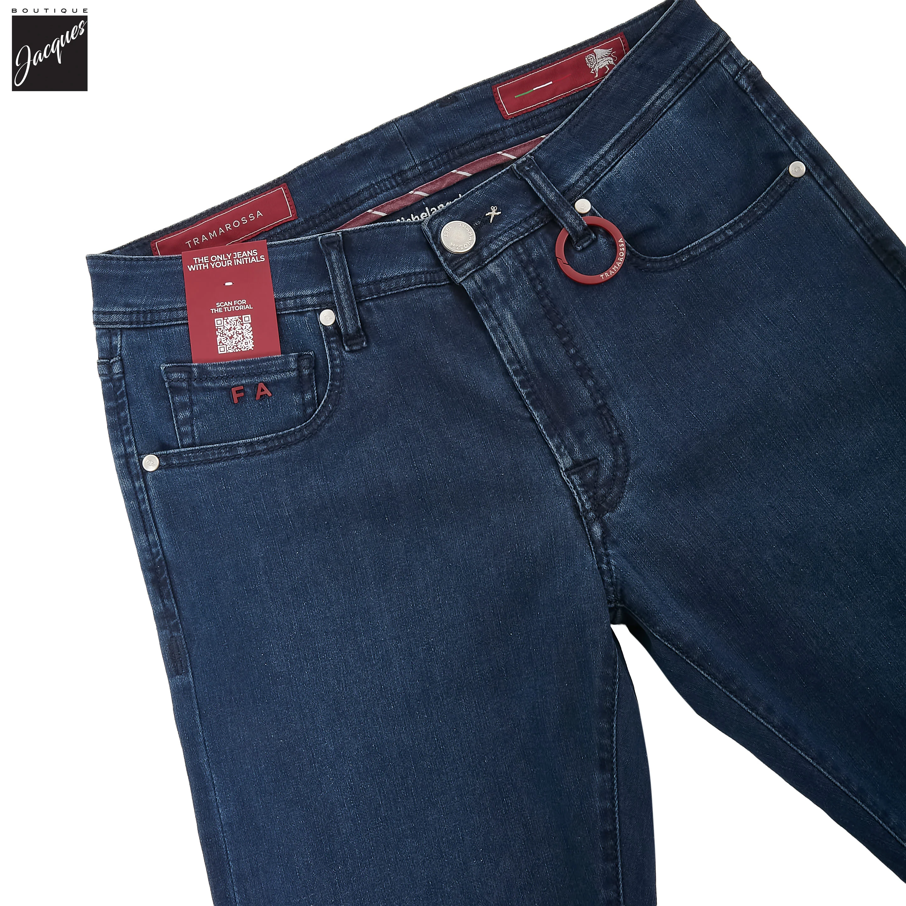 Blue Black Used R-Elax Michelangelo Modern Fit Super-Stretch Denim - TRAMAROSSA - Image 5