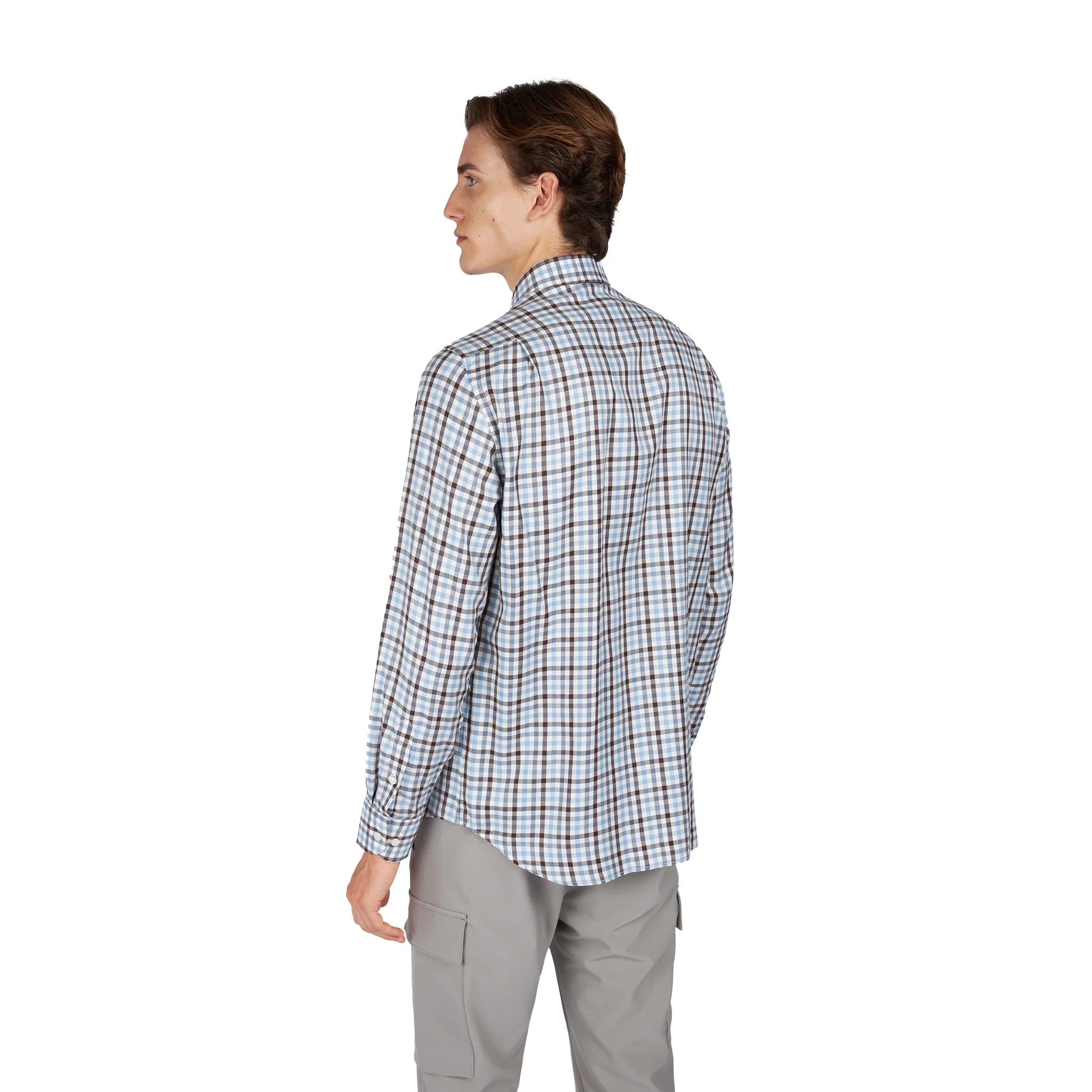 Blue & Brown Check X Soft Cotton Casual Shirt - Paul & Shark - Image 4