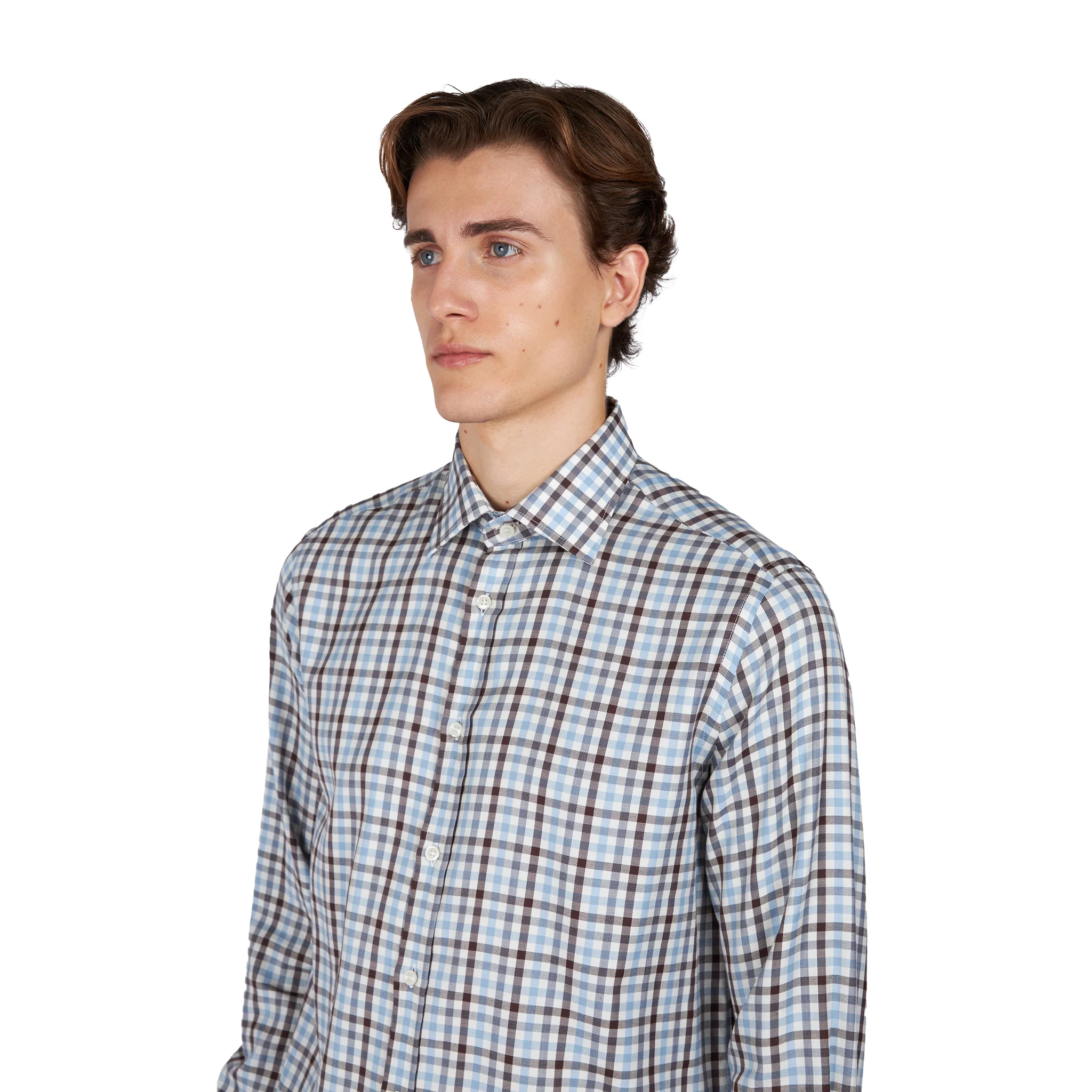 Blue & Brown Check X Soft Cotton Casual Shirt - Paul & Shark - Image 6