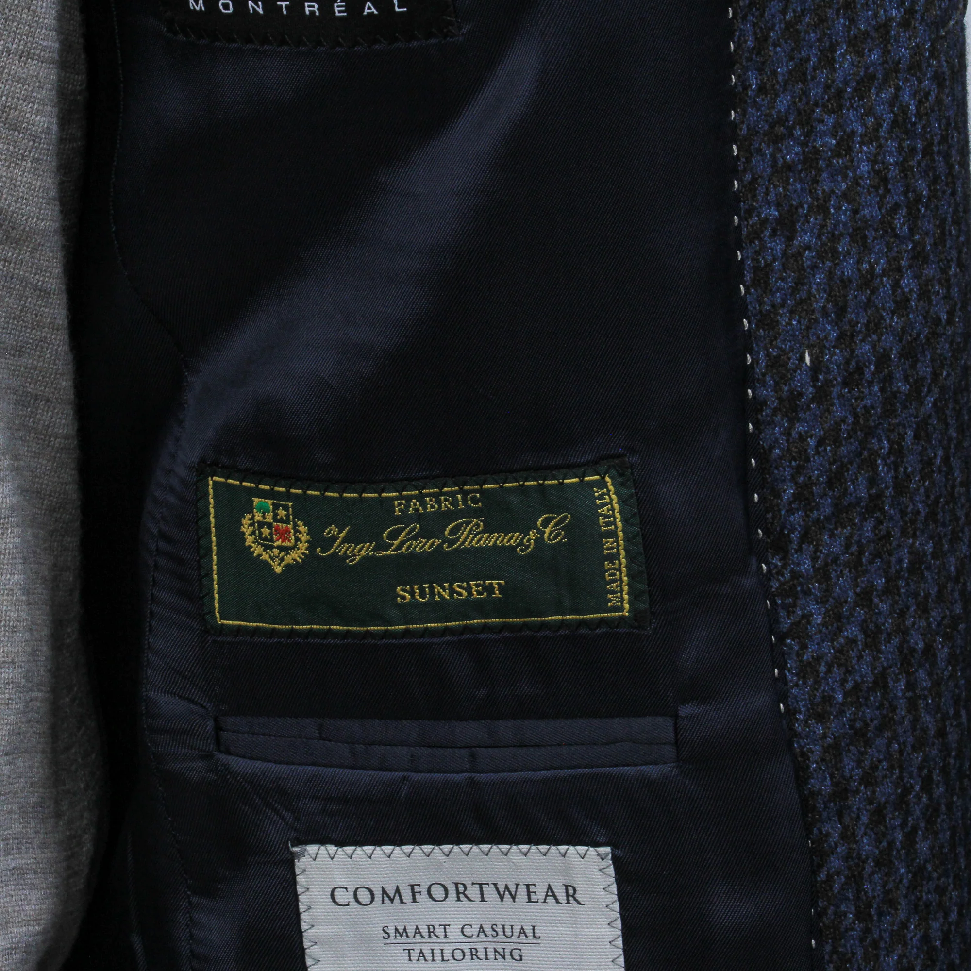 Blue/Brown Houndstooth Silk-Cashmere Hartford Contemporary Sport Jacket - Jack Victor - Image 7