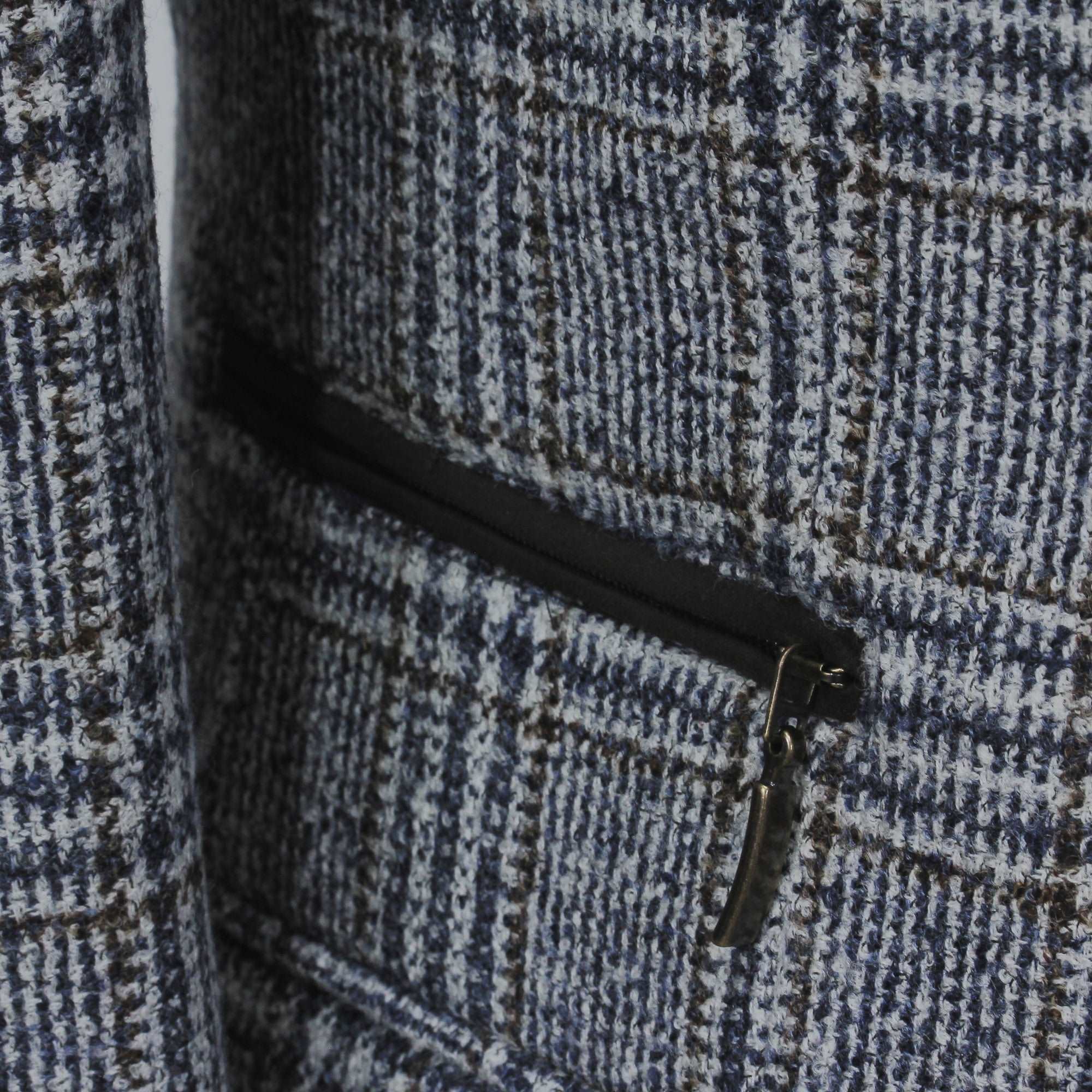 Blue & Brown Prince-of-Wales Wool Hybrid Sport Jacket with Bib - Luigi Bianchi - Image 10