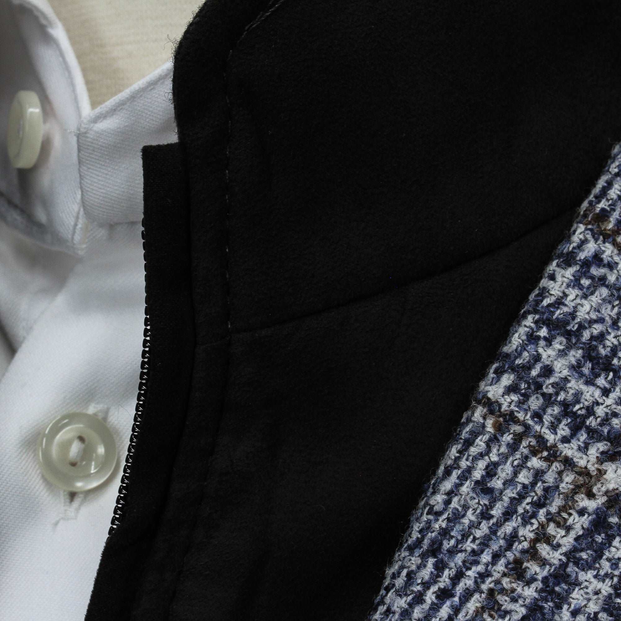 Blue & Brown Prince-of-Wales Wool Hybrid Sport Jacket with Bib - Luigi Bianchi - Image 9