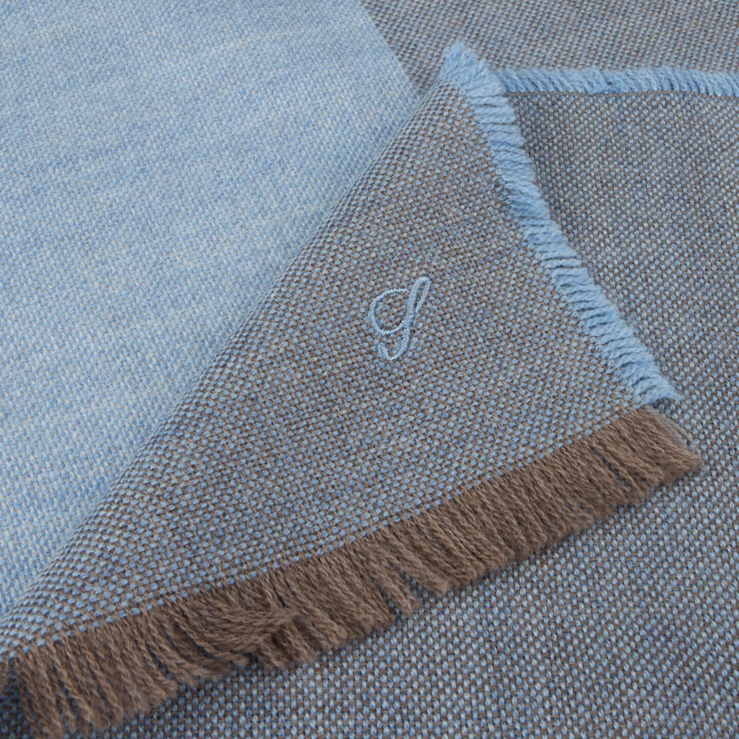 Blue & Brown Wool Scarf - Stenströms - Image 3