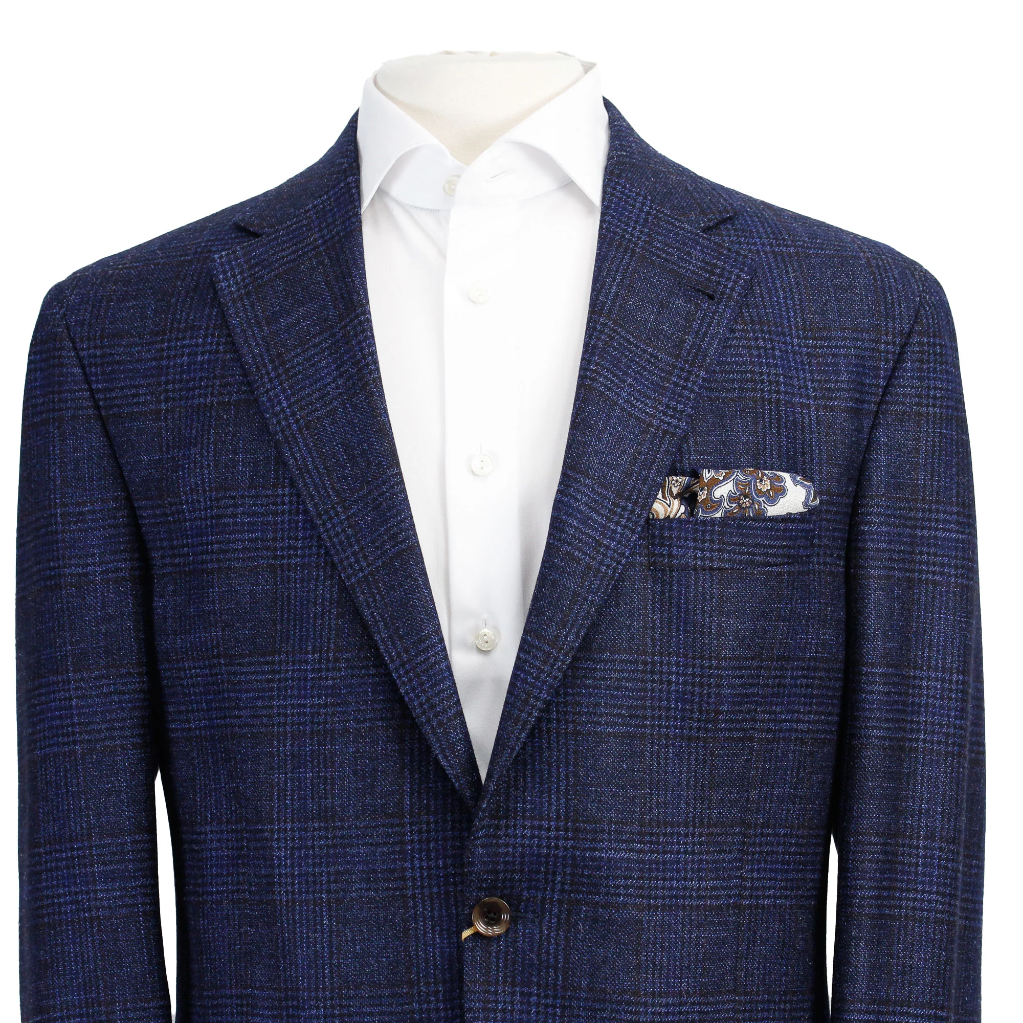 Blue Prince of Wales Check McAllen Contemporary Fit Sport Coat - Jack Victor - Image 4