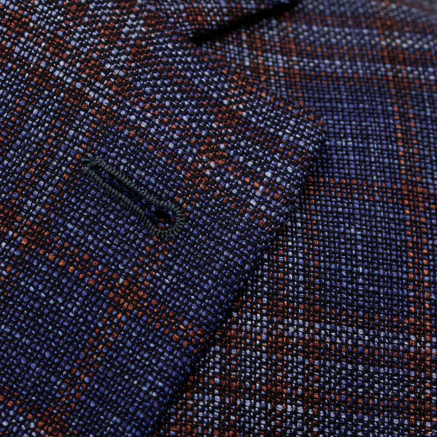 Mid-Blue with Burgundy Check Midland Contemporary Fit Sport Coat Loro Piana - Jack Victor - Image 5