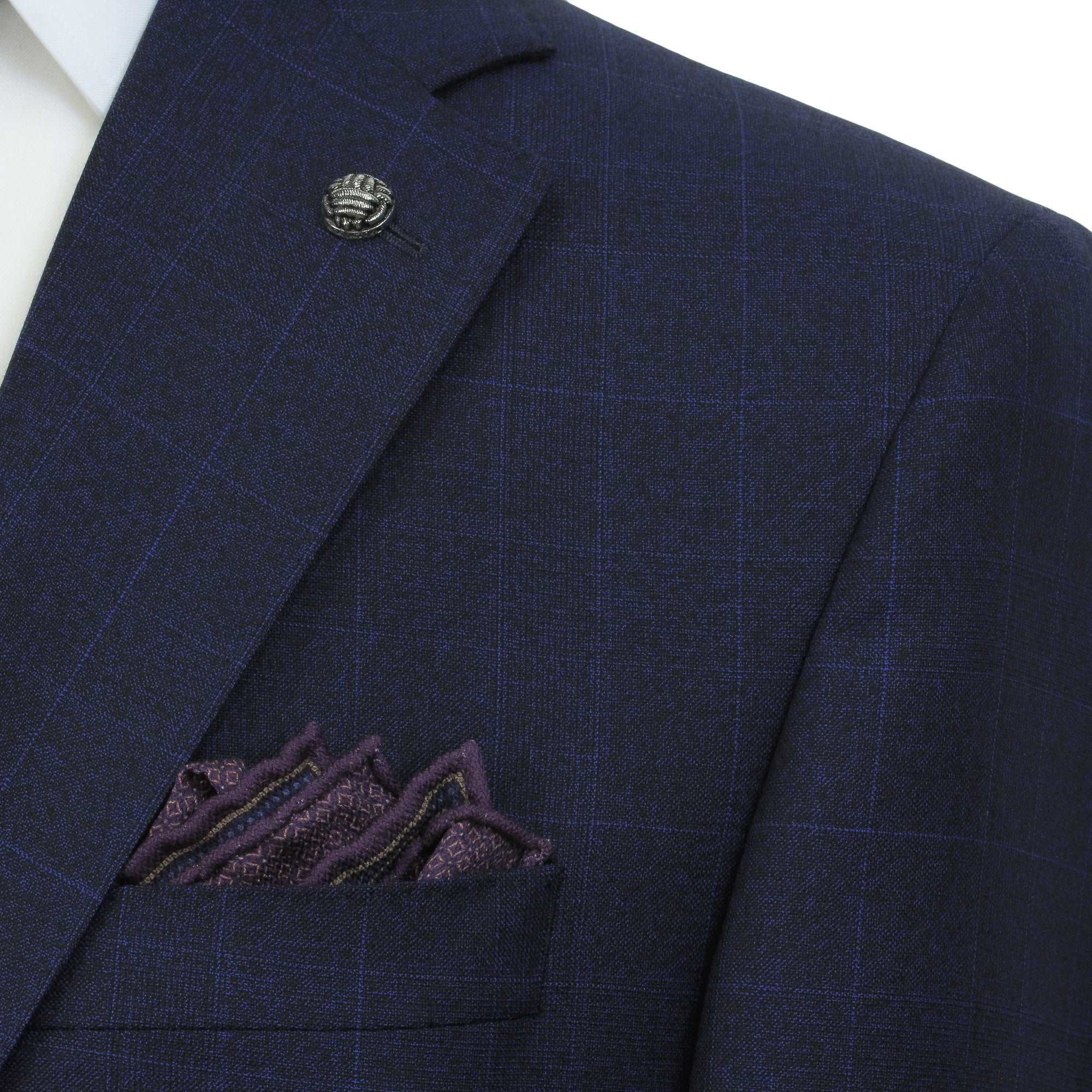 Blue Check Drago Wool Esprit Modern Fit Suit - Jack Victor - Image 6
