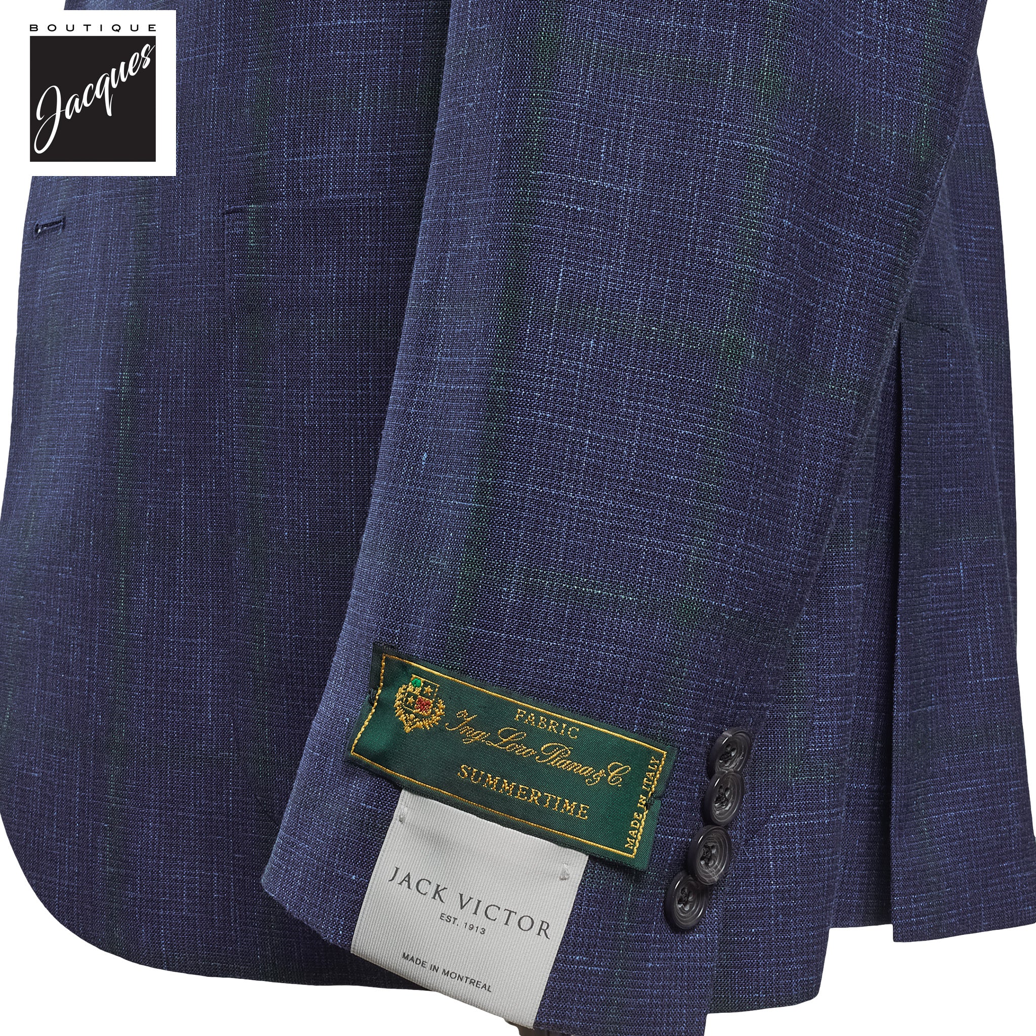 Blue Check Irving Contemporary Fit Wool Suit - Jack Victor - Image 3
