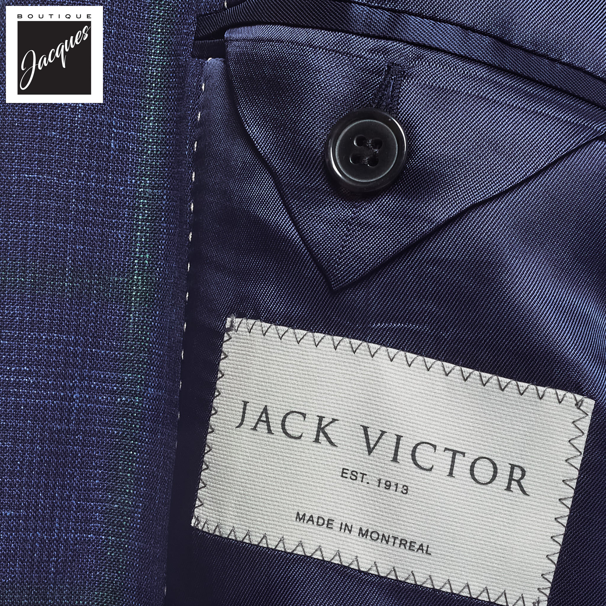 Blue Check Irving Contemporary Fit Wool Suit - Jack Victor - Image 4