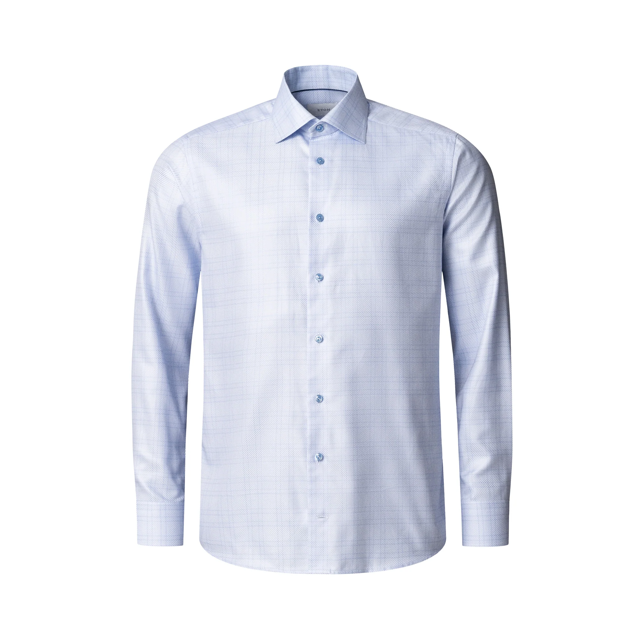Blue Check King Twill Contemporary Fit Dress Shirt - ETON - Image 2
