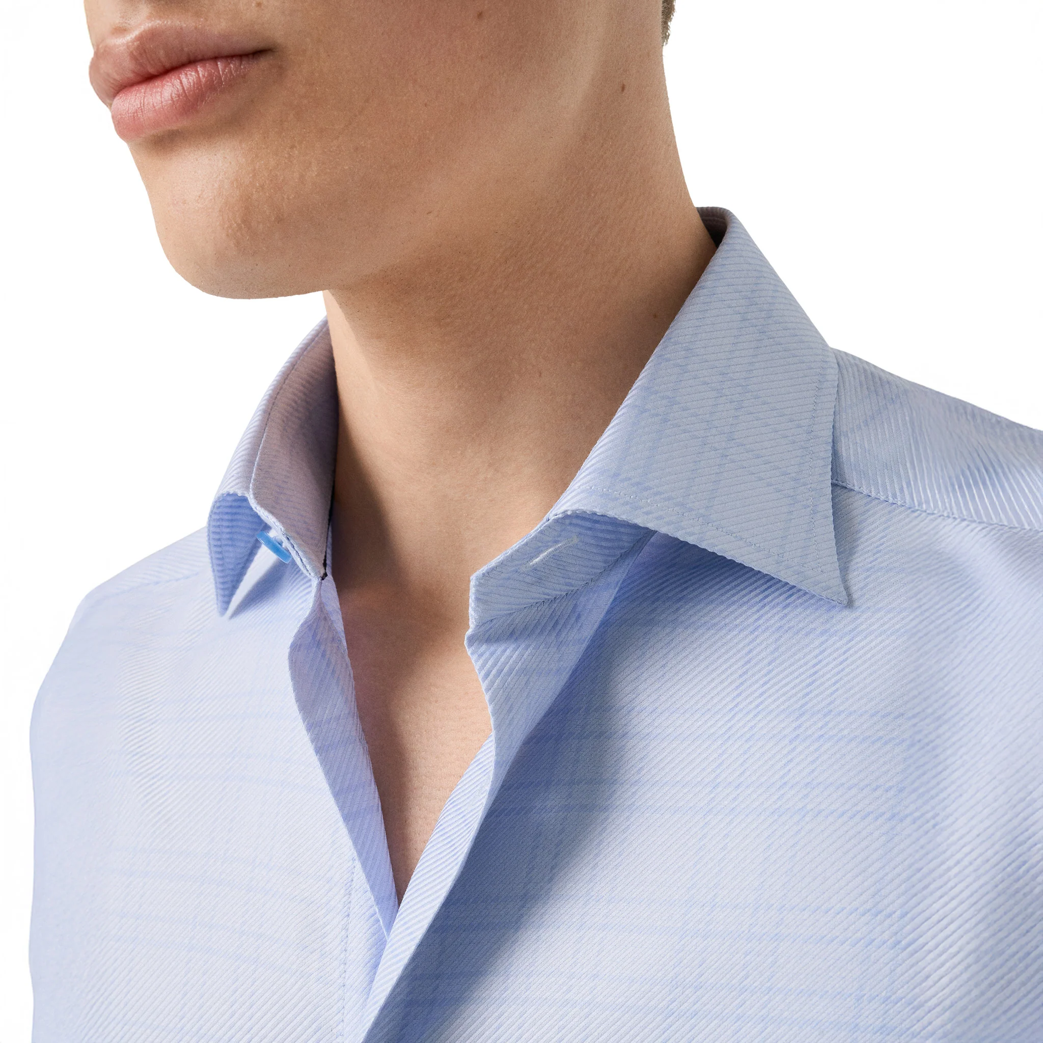 Blue Check King Twill Contemporary Fit Dress Shirt - ETON - Image 4