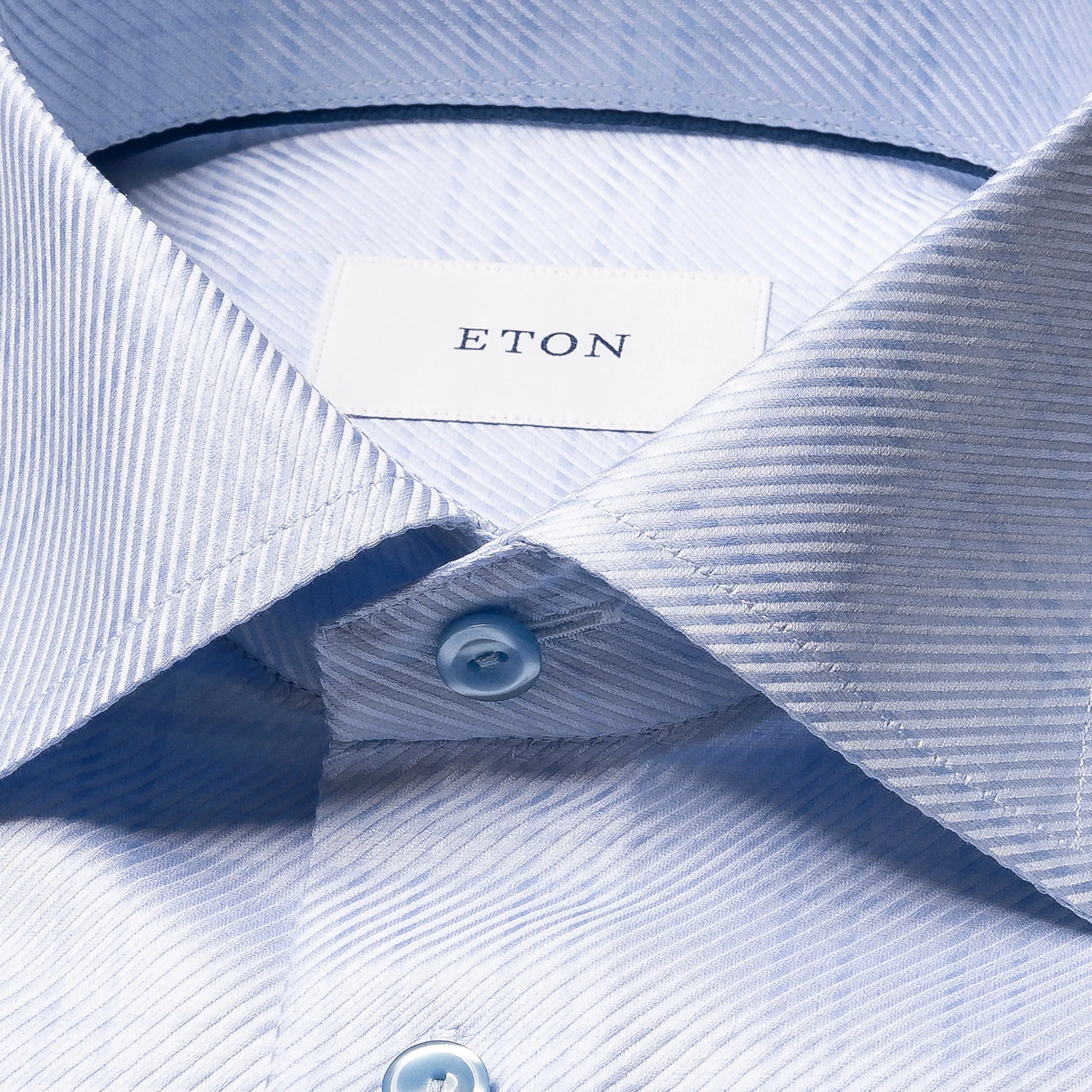 Blue Check King Twill Contemporary Fit Dress Shirt - ETON - Image 7