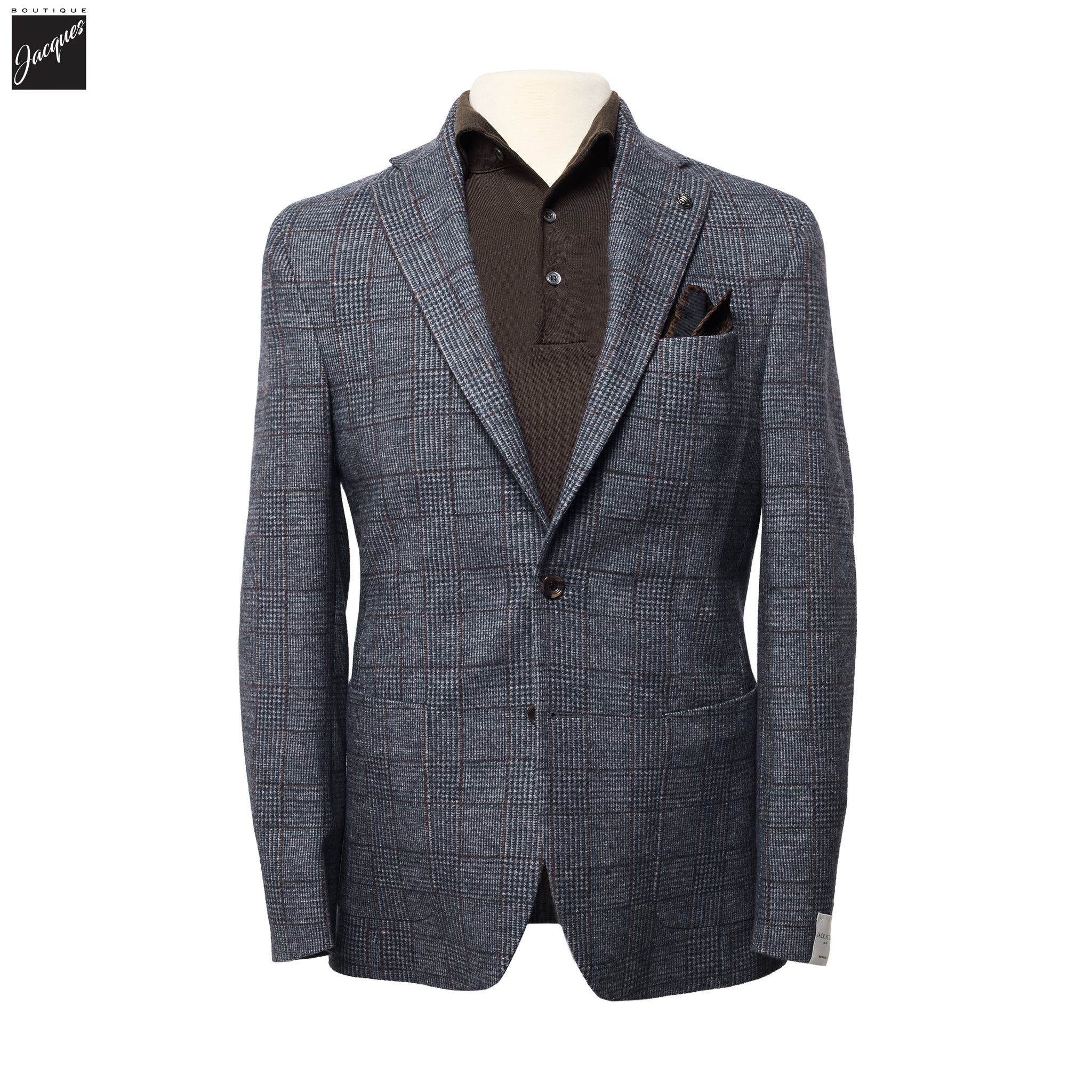 Blue Check Loro Piana Hartford Contemporary Fit Knitted Sport Jacket - Jack Victor - Image 3