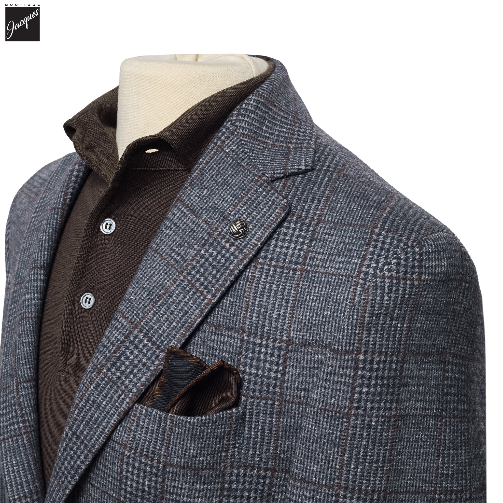 Blue Check Loro Piana Hartford Contemporary Fit Knitted Sport Jacket - Jack Victor - Image 4