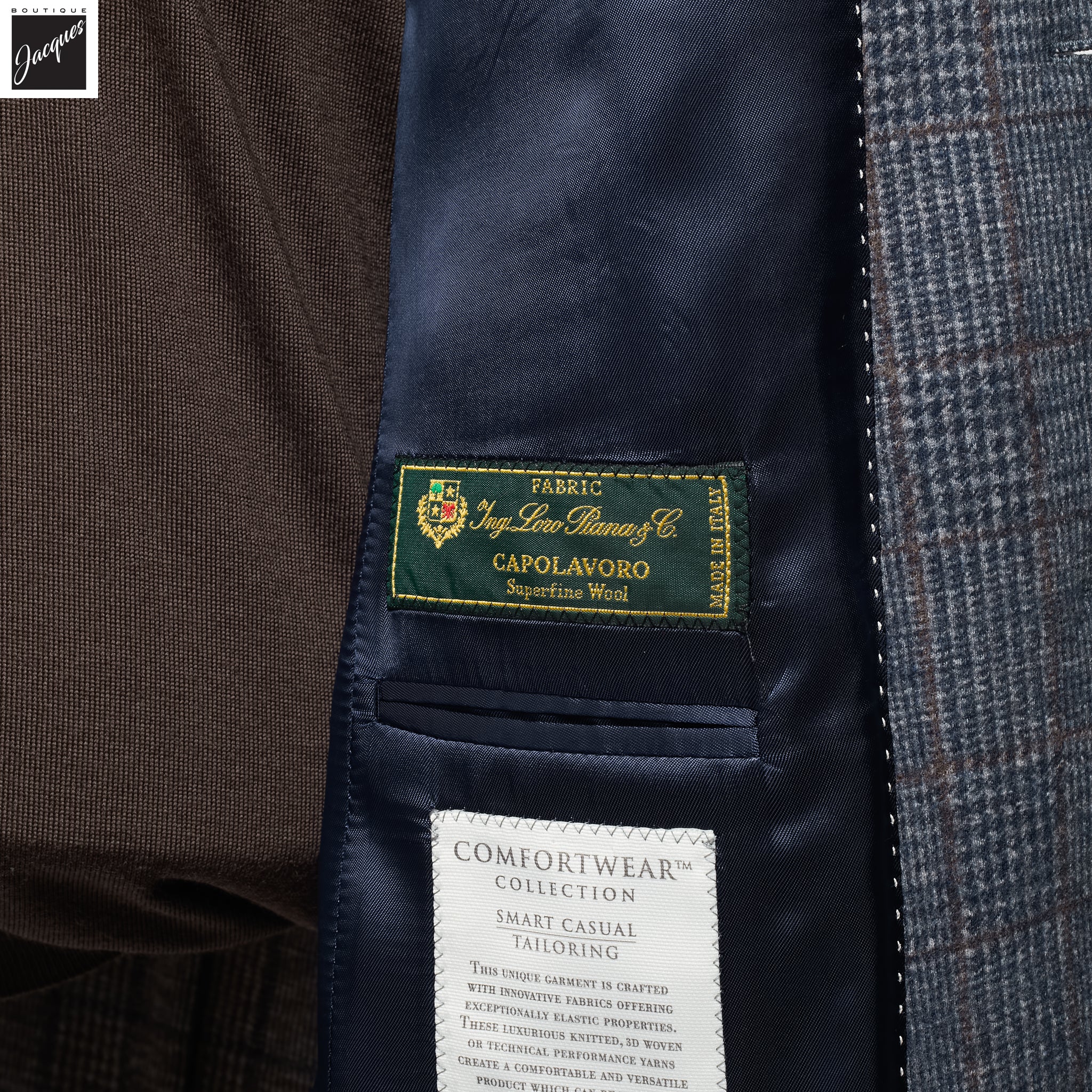 Blue Check Loro Piana Hartford Contemporary Fit Knitted Sport Jacket - Jack Victor - Image 6
