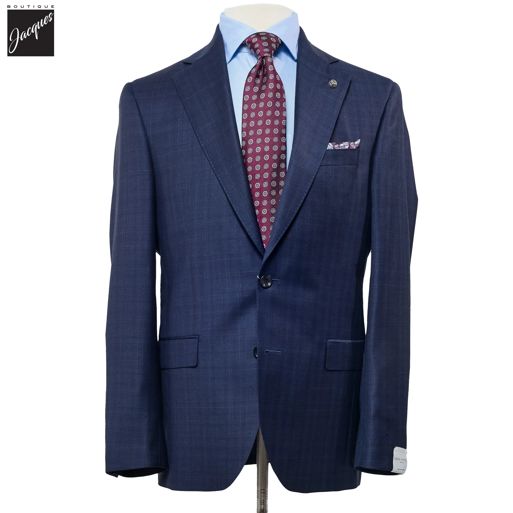 Blue Check Loro Piana Super 150s Mason Contemporary Fit Suit - Jack Victor 1913